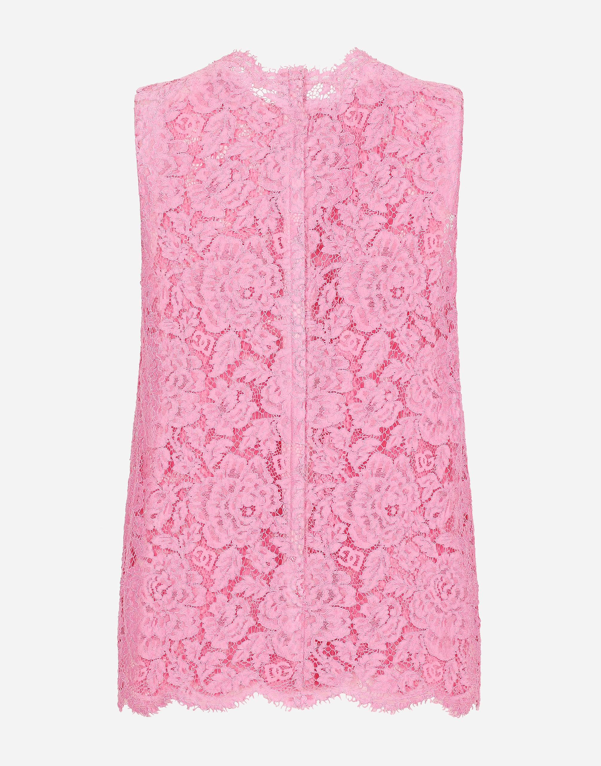 Dolce & Gabbana Sleeveless Lace Top In ピンク