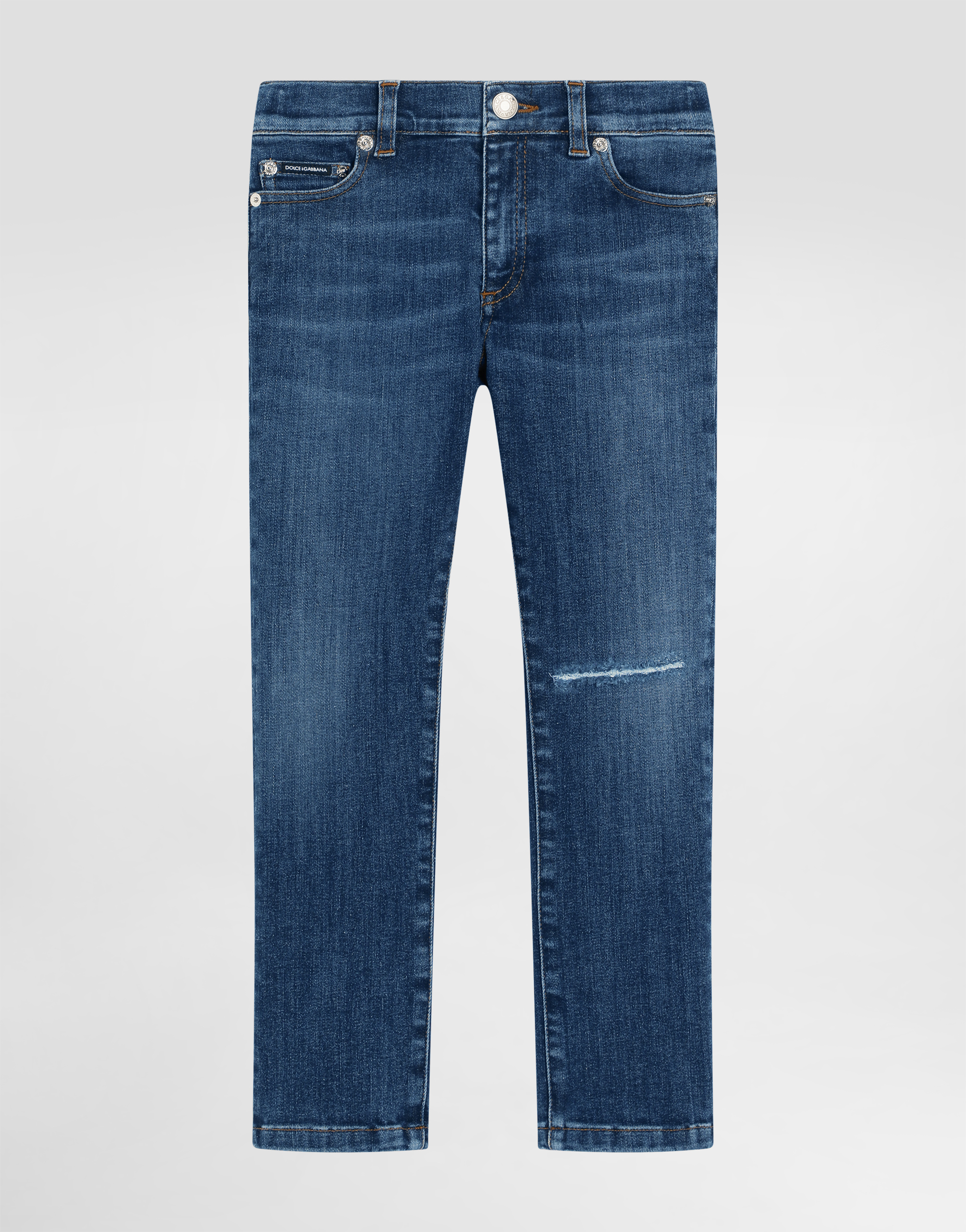 Dolce & Gabbana 5-pocket Denim Jeans With Dg Logo In Multicolor