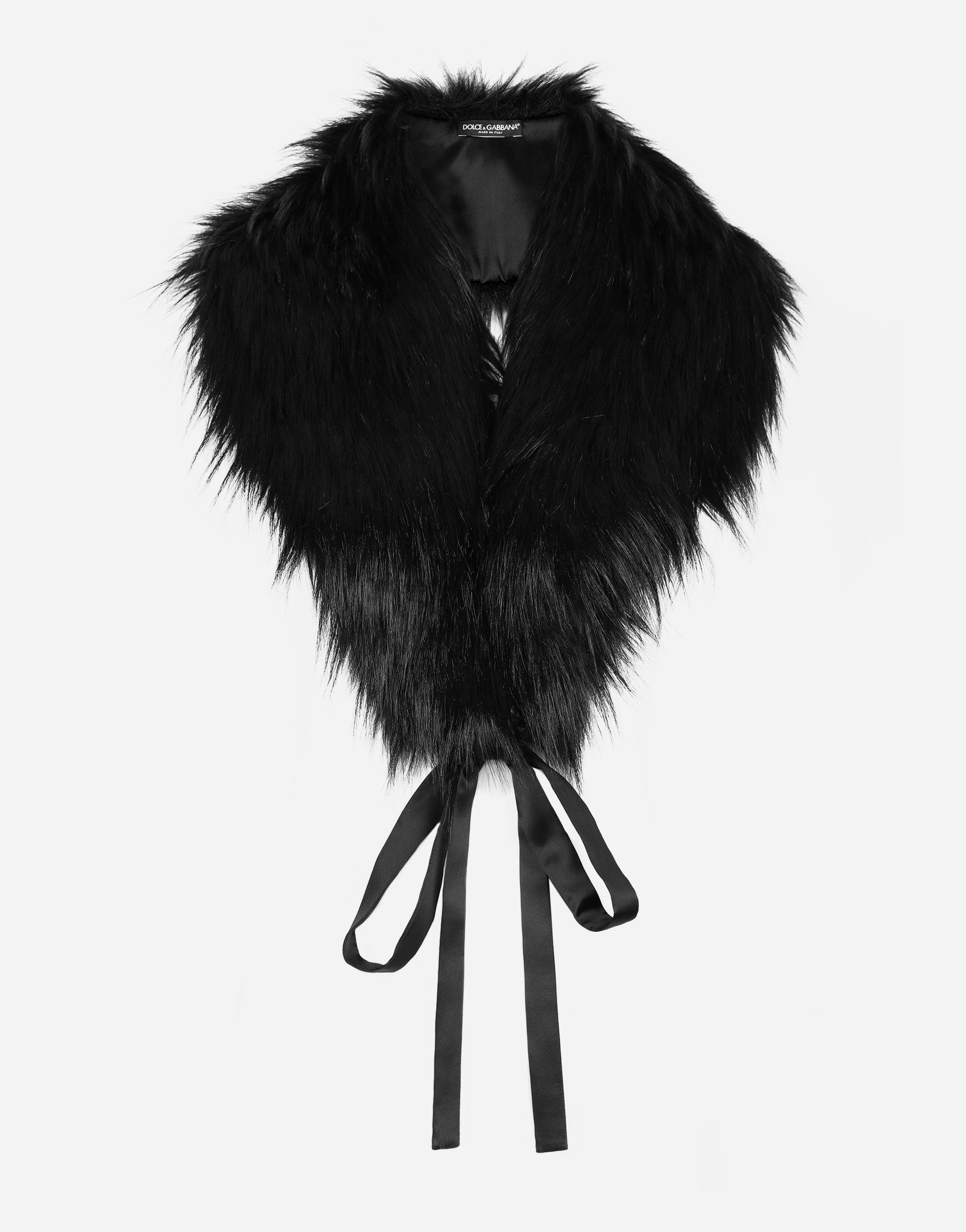 Dolce & Gabbana Faux Fur Collar - Woman Scarves And Silks Black Faux Fur Onesize