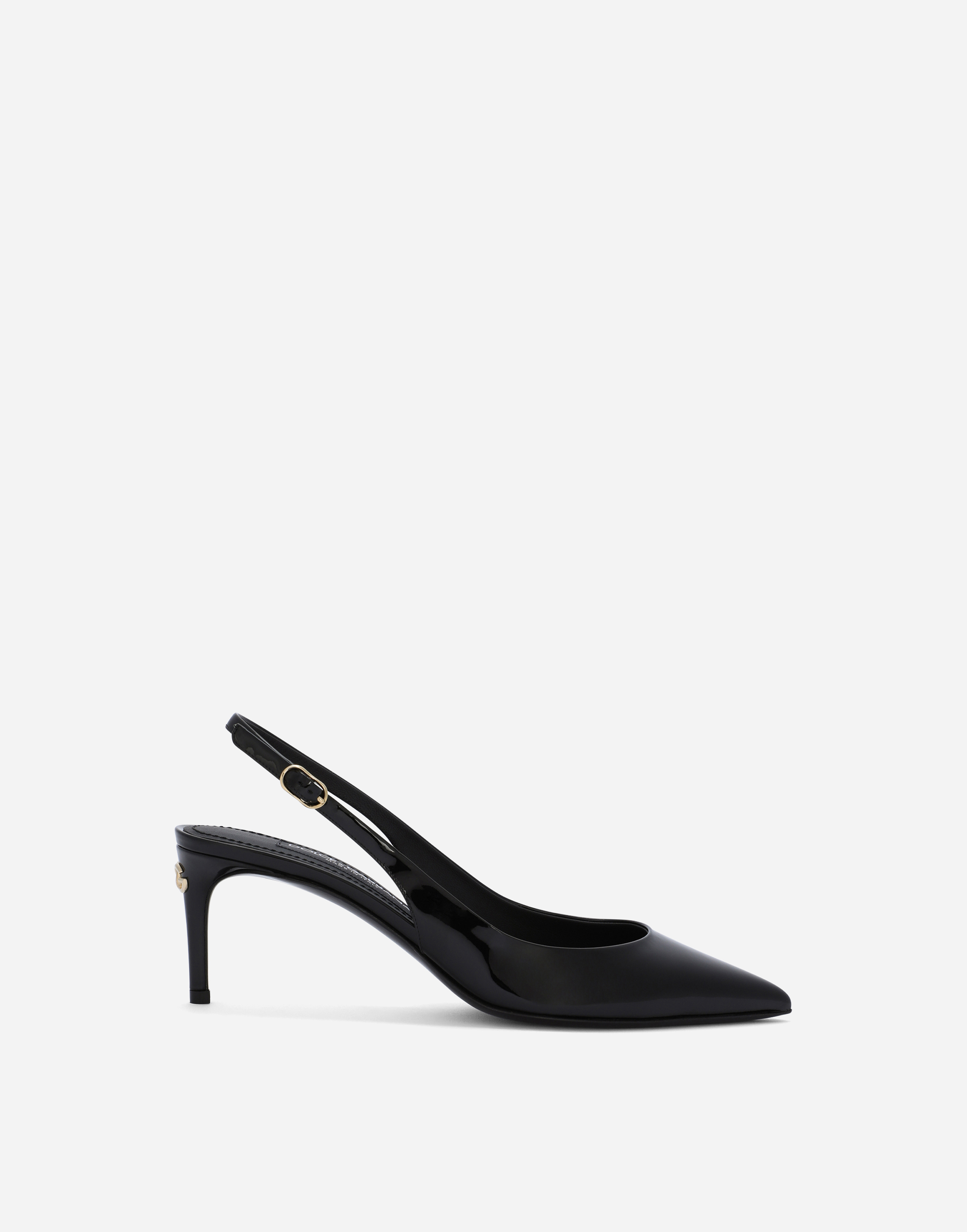 Dolce & Gabbana Tortoiseshell-print Patent Leather Slingbacks In Black