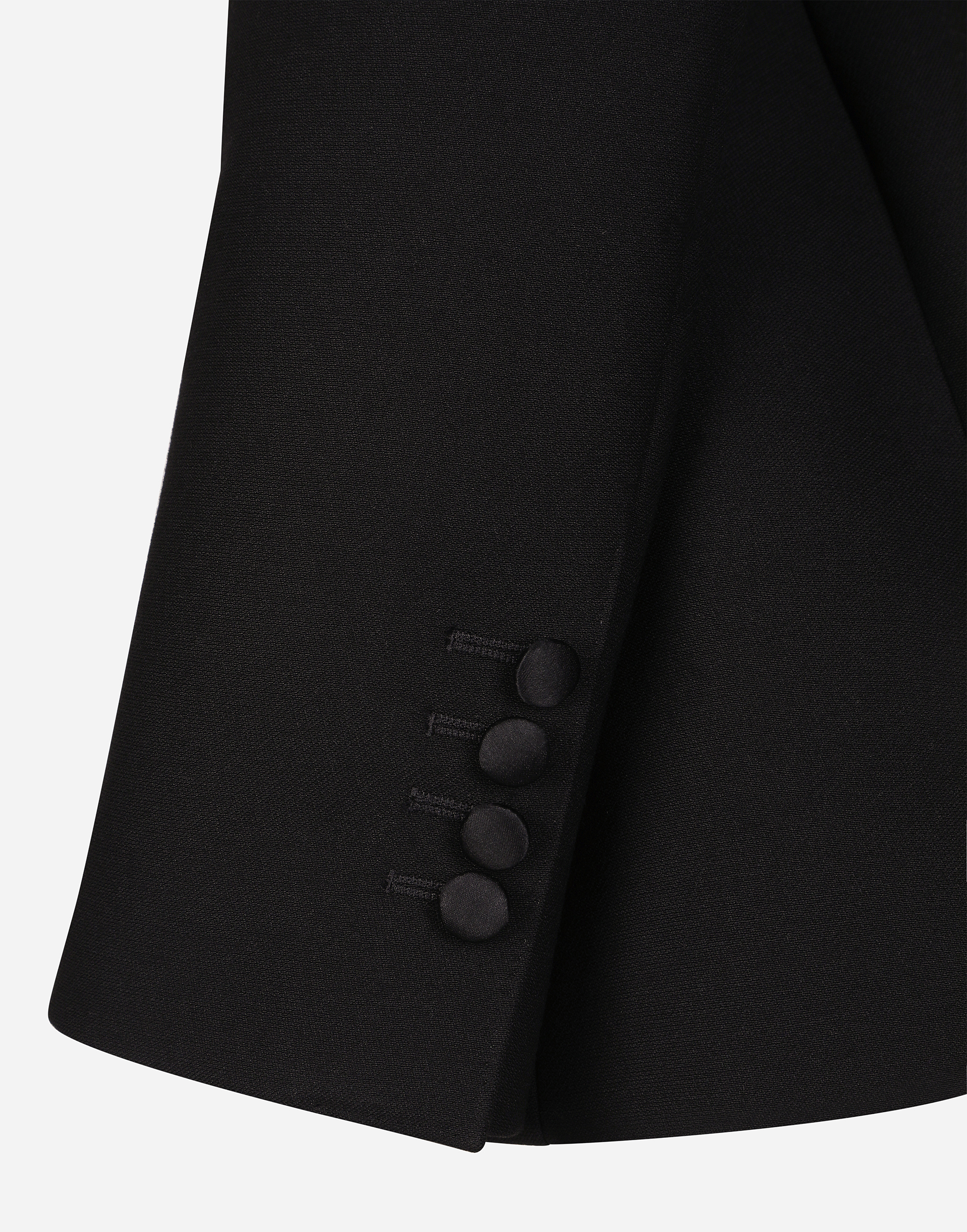 Long single-breasted wool cady Dolce-fit jacket