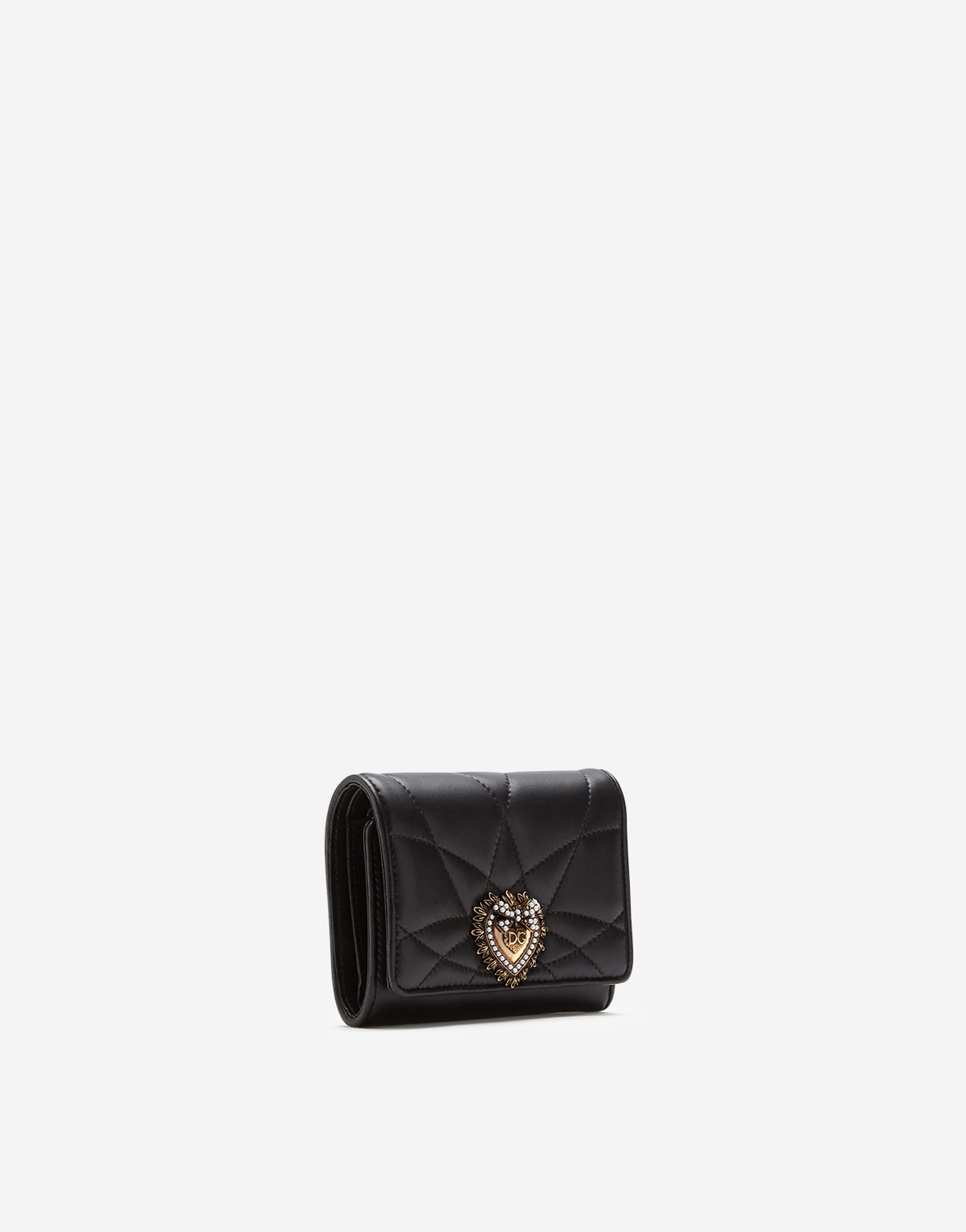 Dolce & Gabbana Small Continental Devotion Wallet In Black