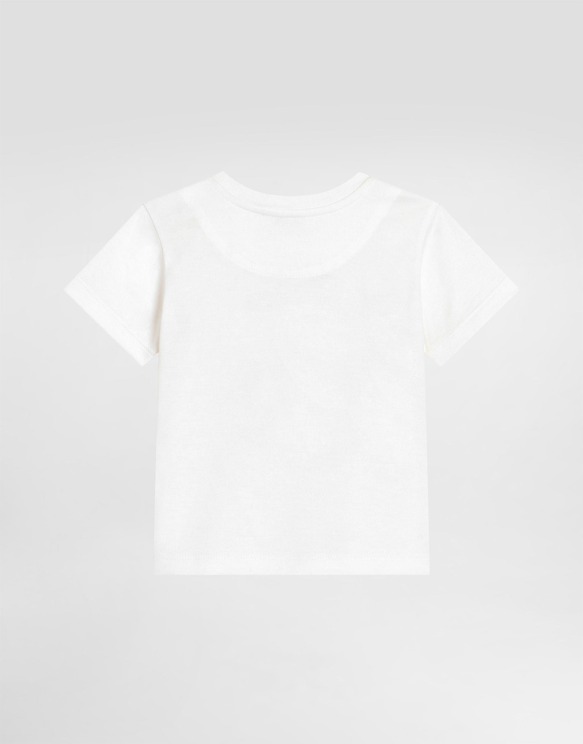  Dolce & Gabbana Jersey T-shirt With Leopard Print And Dg Patch - Homme Manteaux Et Hauts Blanc 6/9 Months 