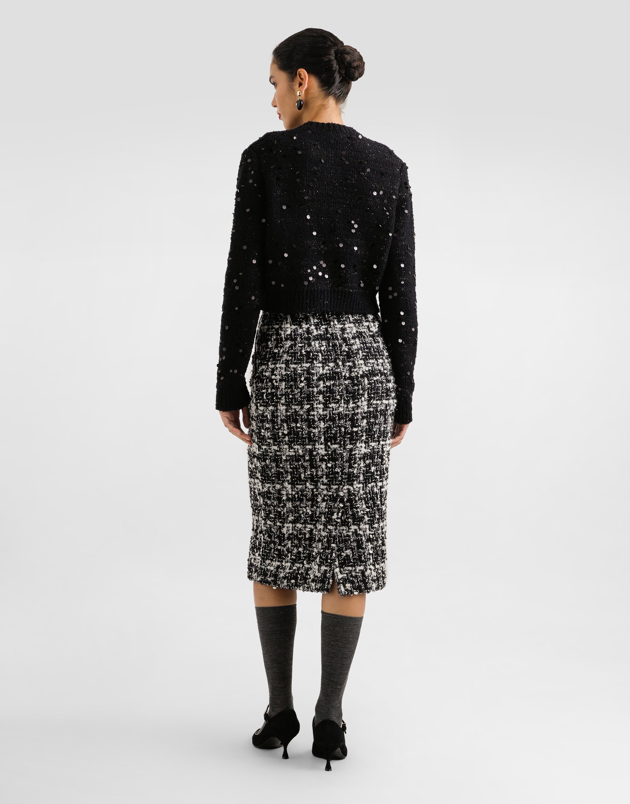 Dolce & Gabbana Wool Blend Cardigan In Black
