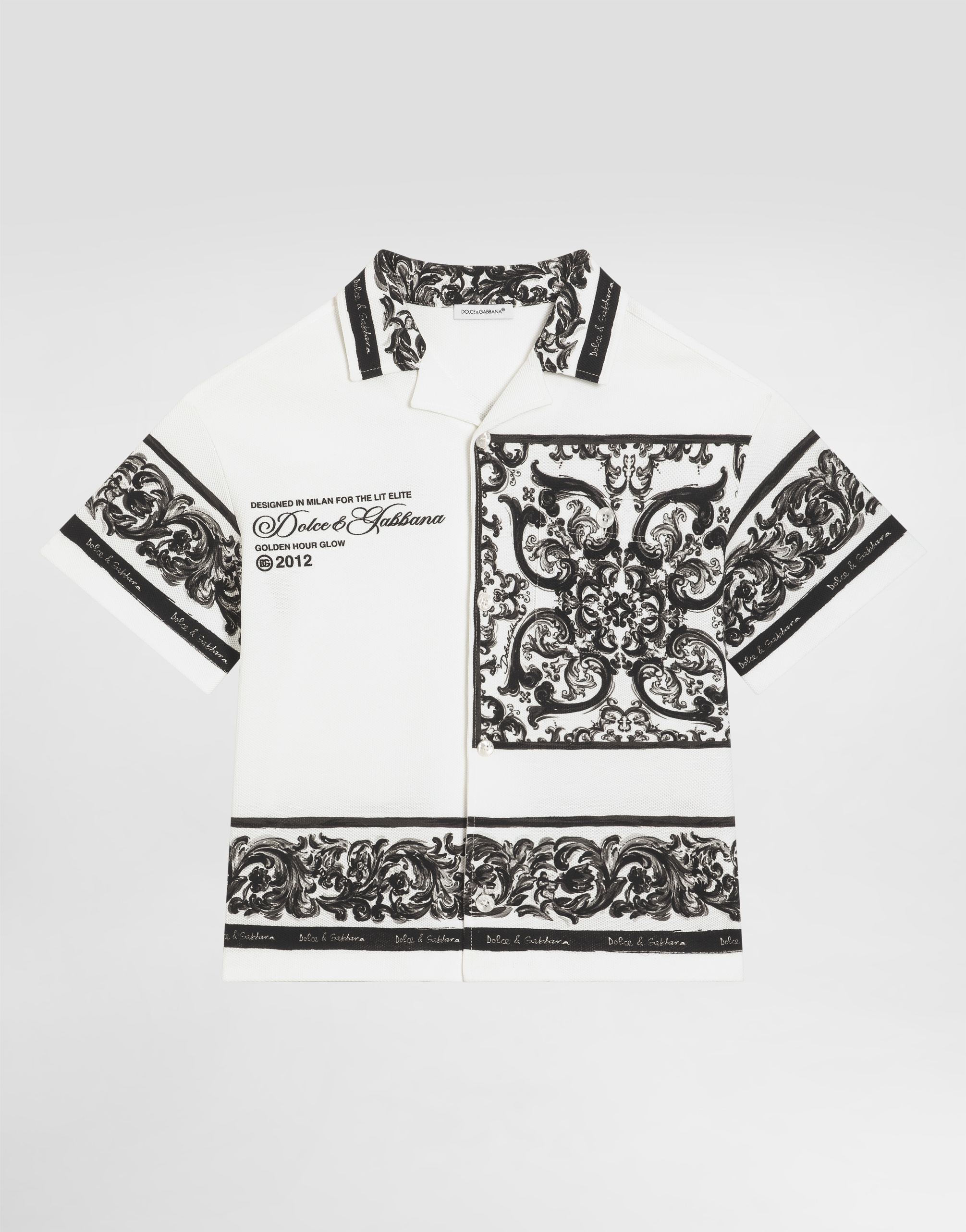 Dolce & Gabbana Little Boy's & Boy's Majolica Logo Shirt In White