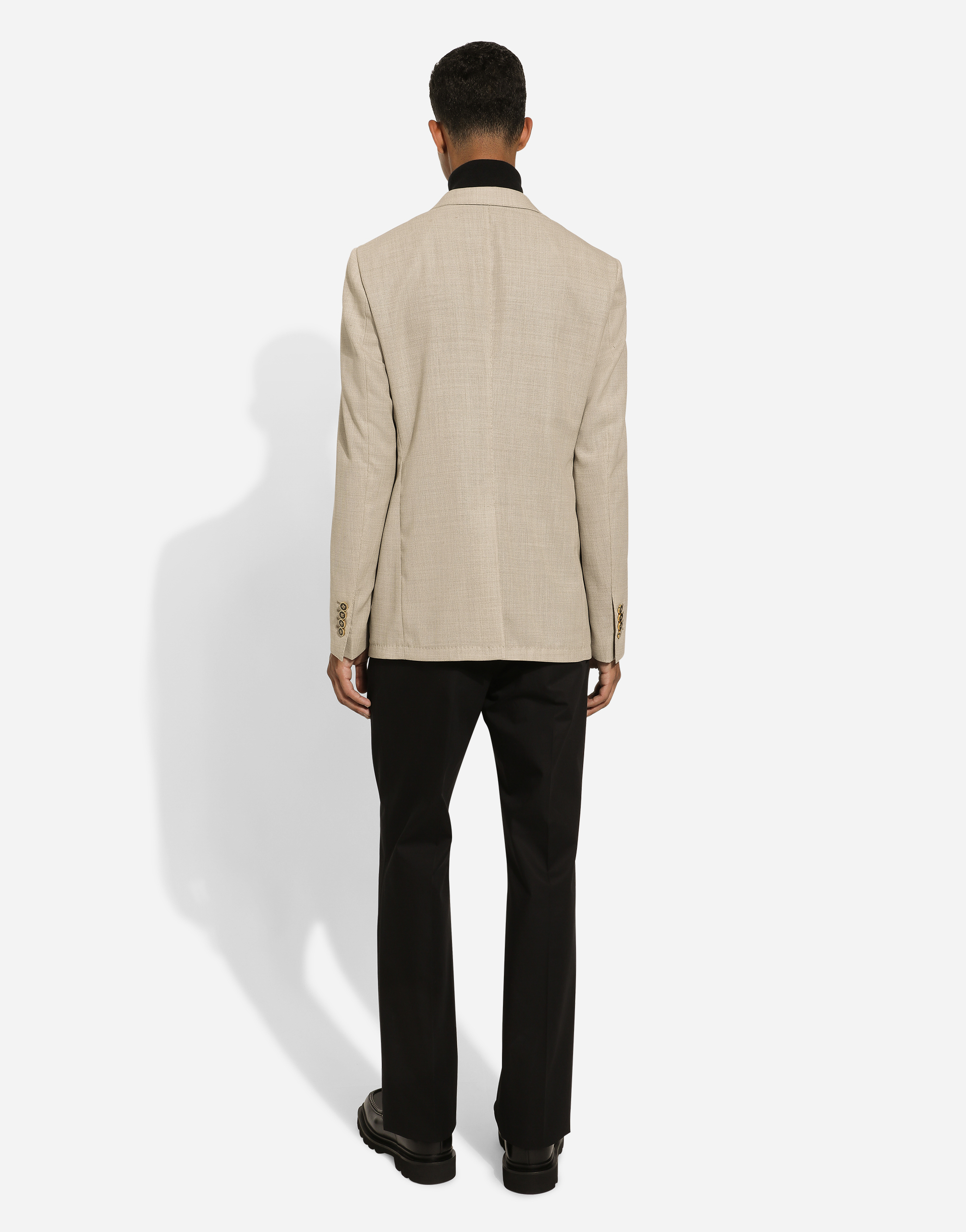 Dolce & Gabbana Single-breasted Wool Jacket In Beige