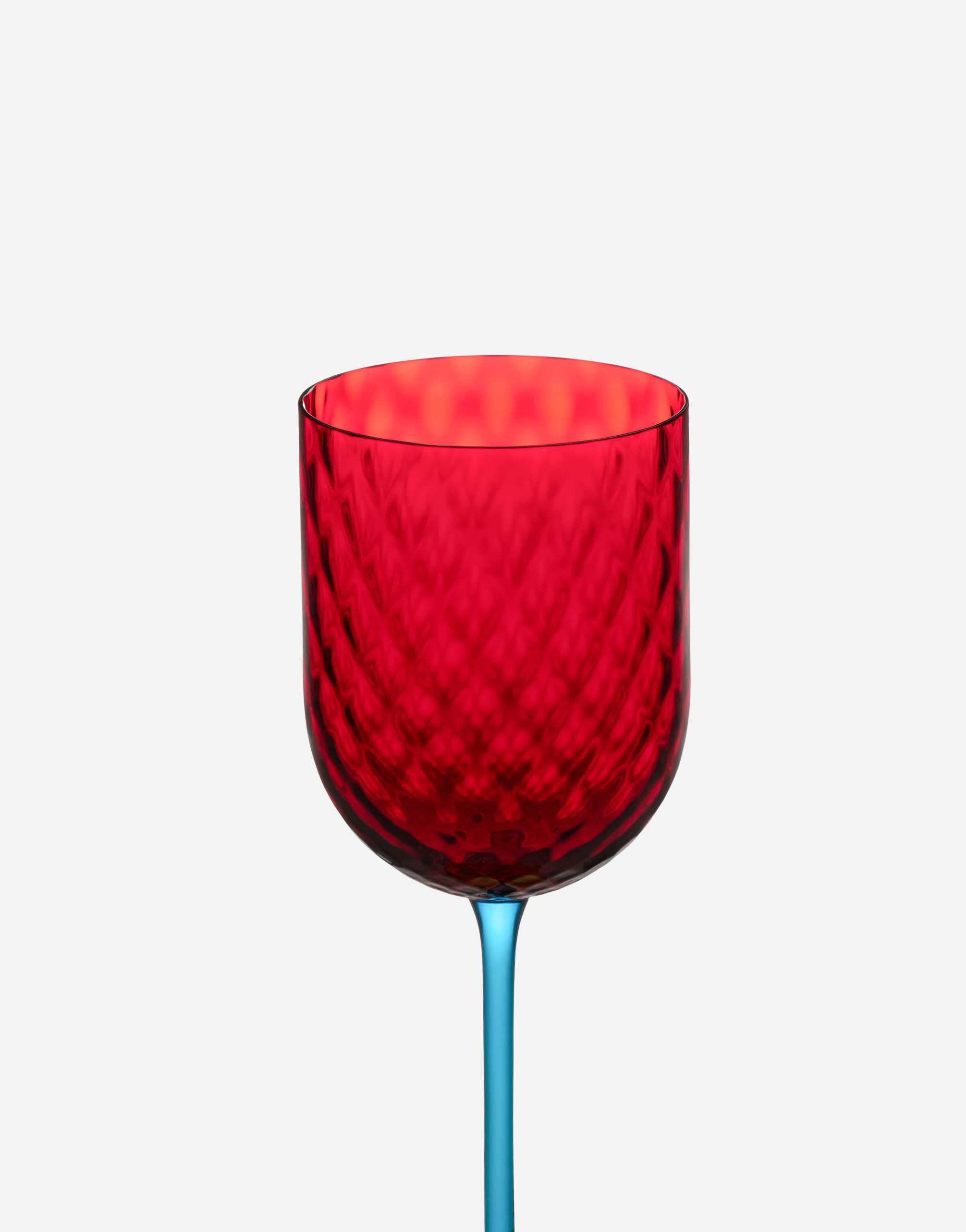 Shop Dolce & Gabbana Hand-blown Murano Red Wine Glass In Multicolor