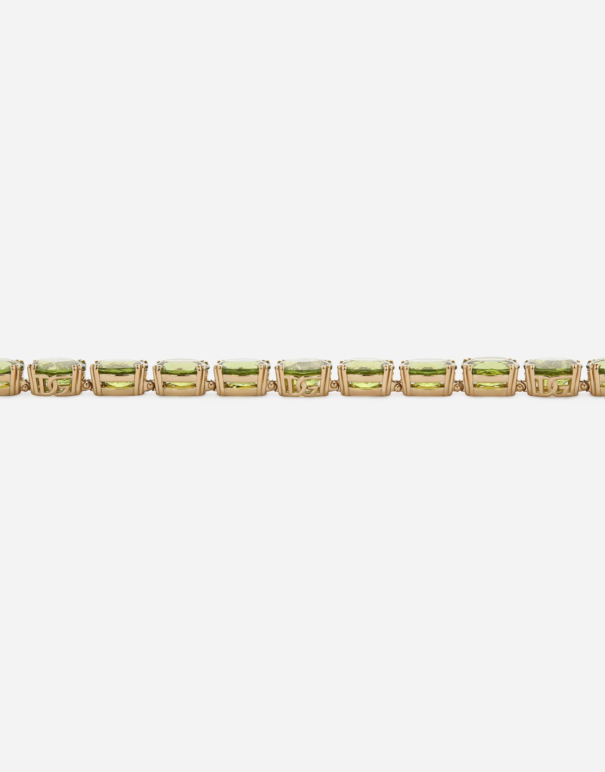 Shop Dolce & Gabbana Anna Bracelet In Yellow Gold 18kt And Peridots In ゴールド