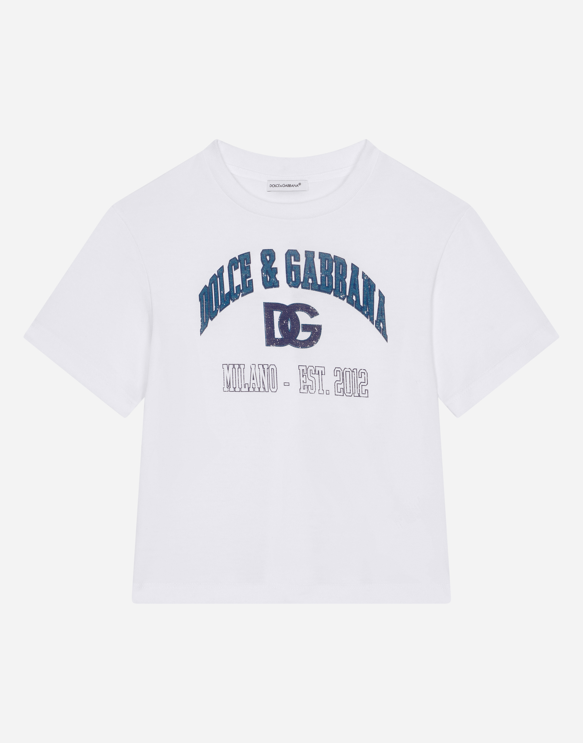 DOLCE & GABBANA JERSEY T-SHIRT WITH DG LOGO PRINT