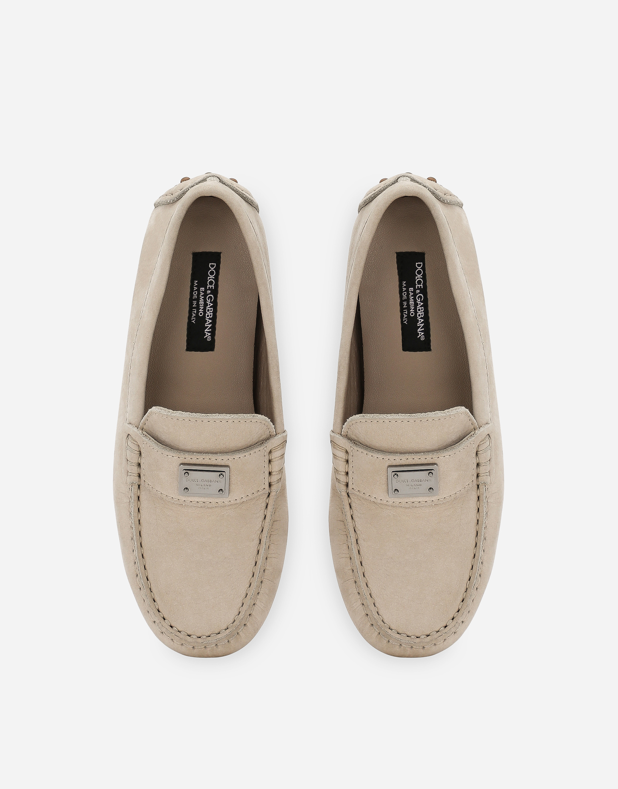 Dolce & Gabbana Nubuck Loafers In Beige
