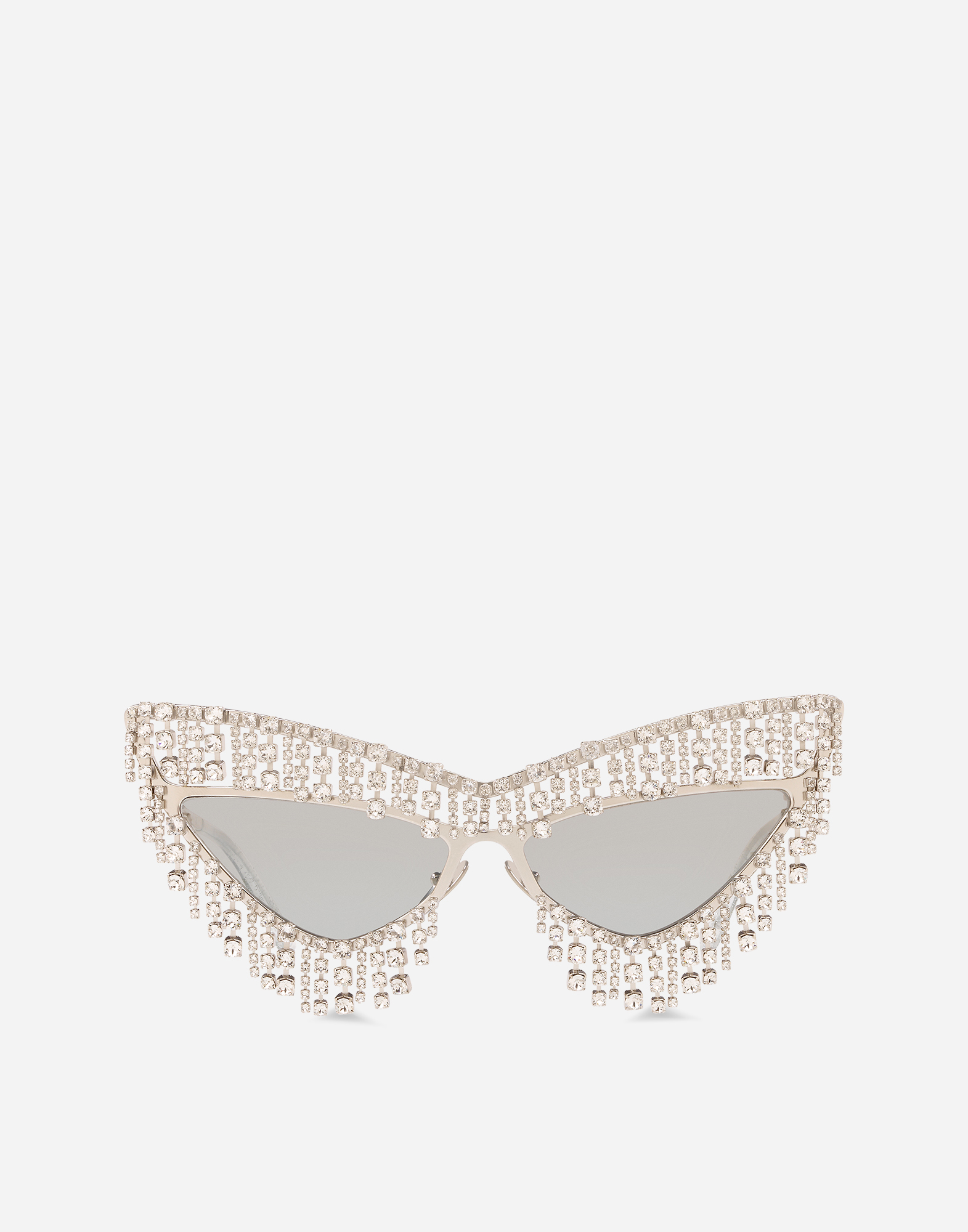 Dolce & Gabbana Crystals' Rain Sunglasses In Silver