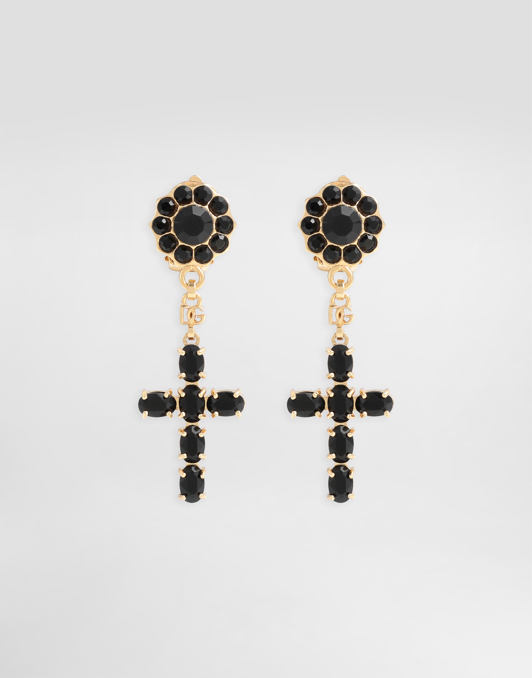 Dolce & Gabbana ロングスイングイヤリング クロス