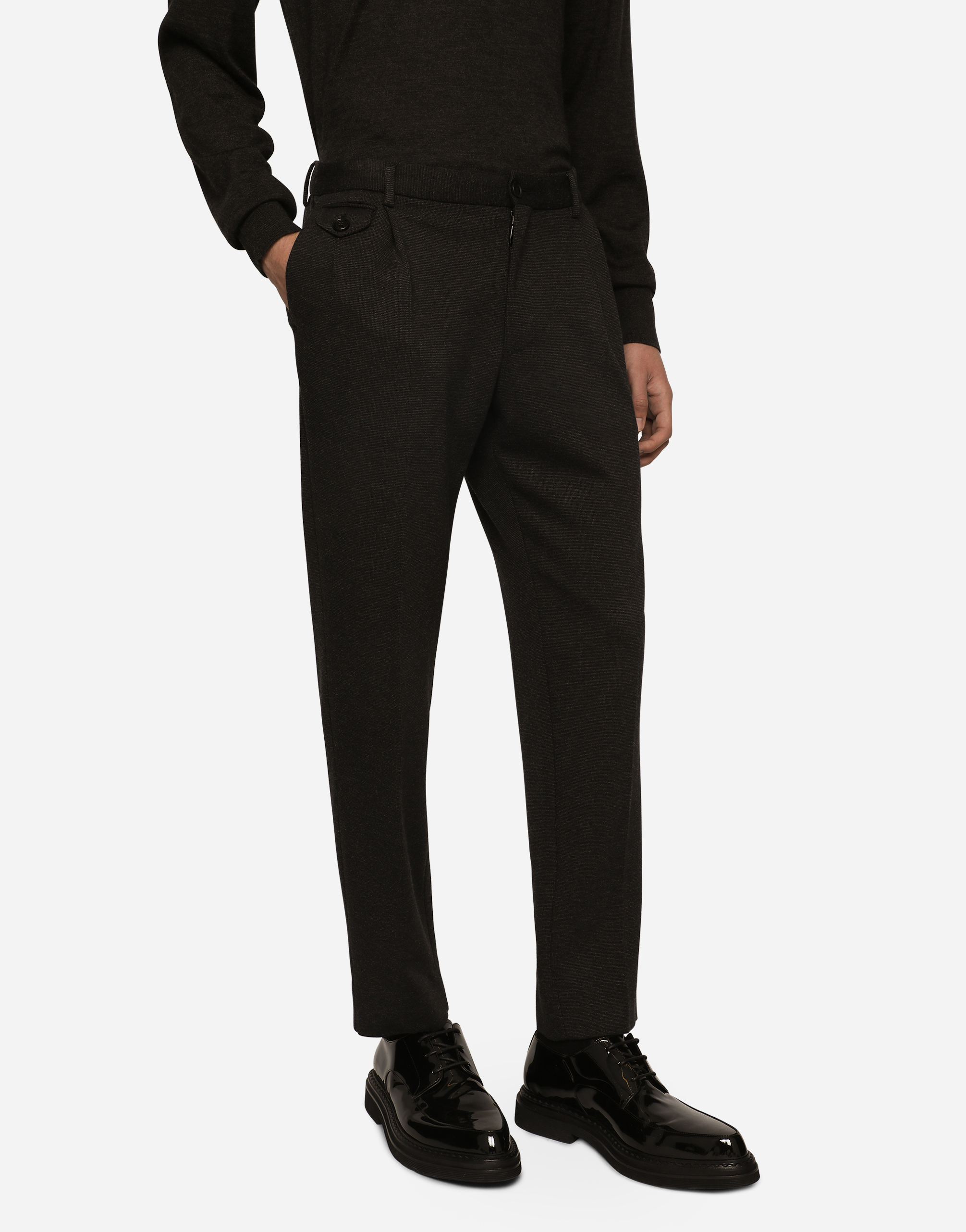 DOLCE & GABBANA STRETCH JERSEY PINPOINT PANTS
