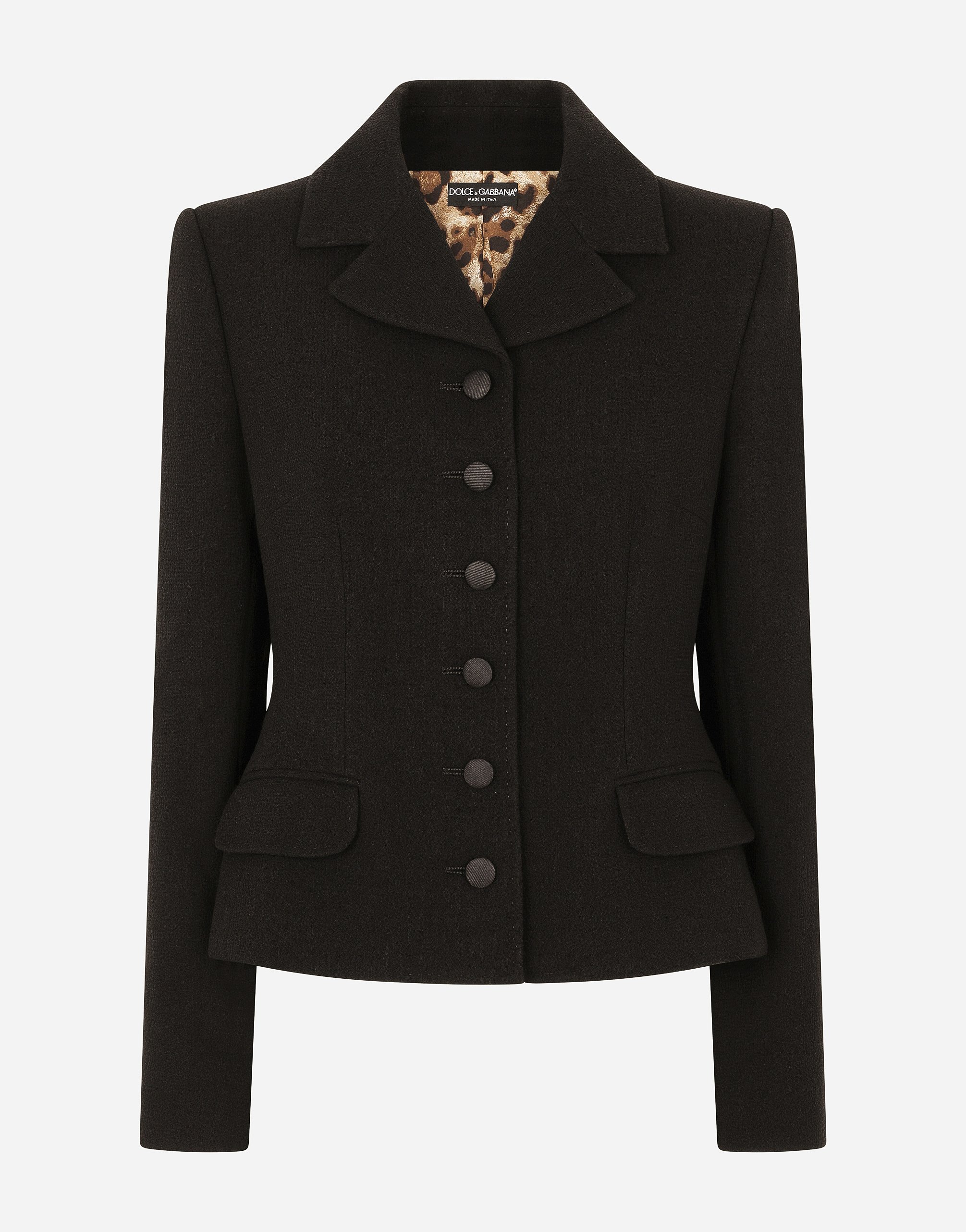 Dolce & Gabbana Single-breasted Virgin Wool Jacket - Woman Blazers Black Wool