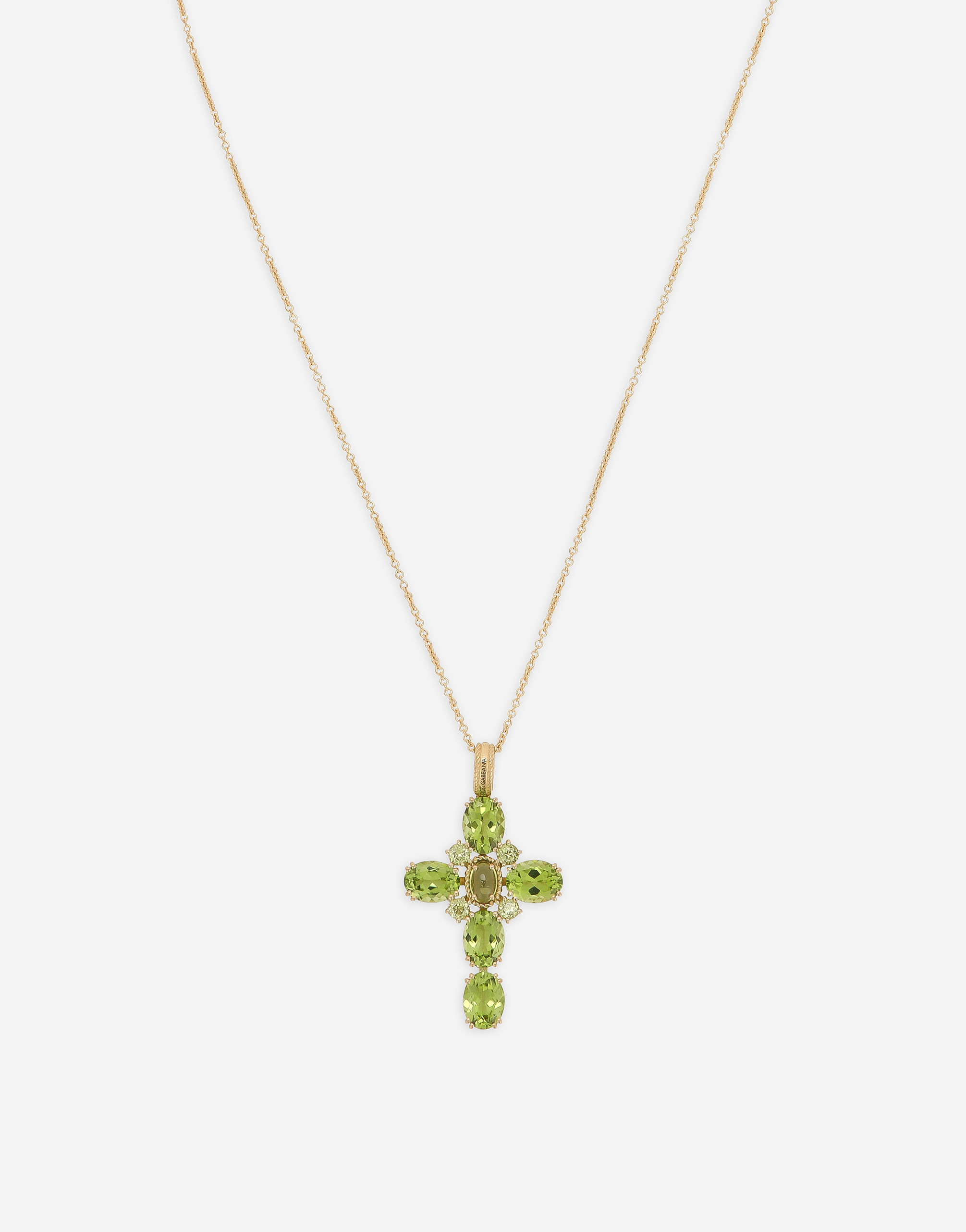 Shop Dolce & Gabbana Anna Pendant An Yellow Gold 18kt And Peridots In ゴールド