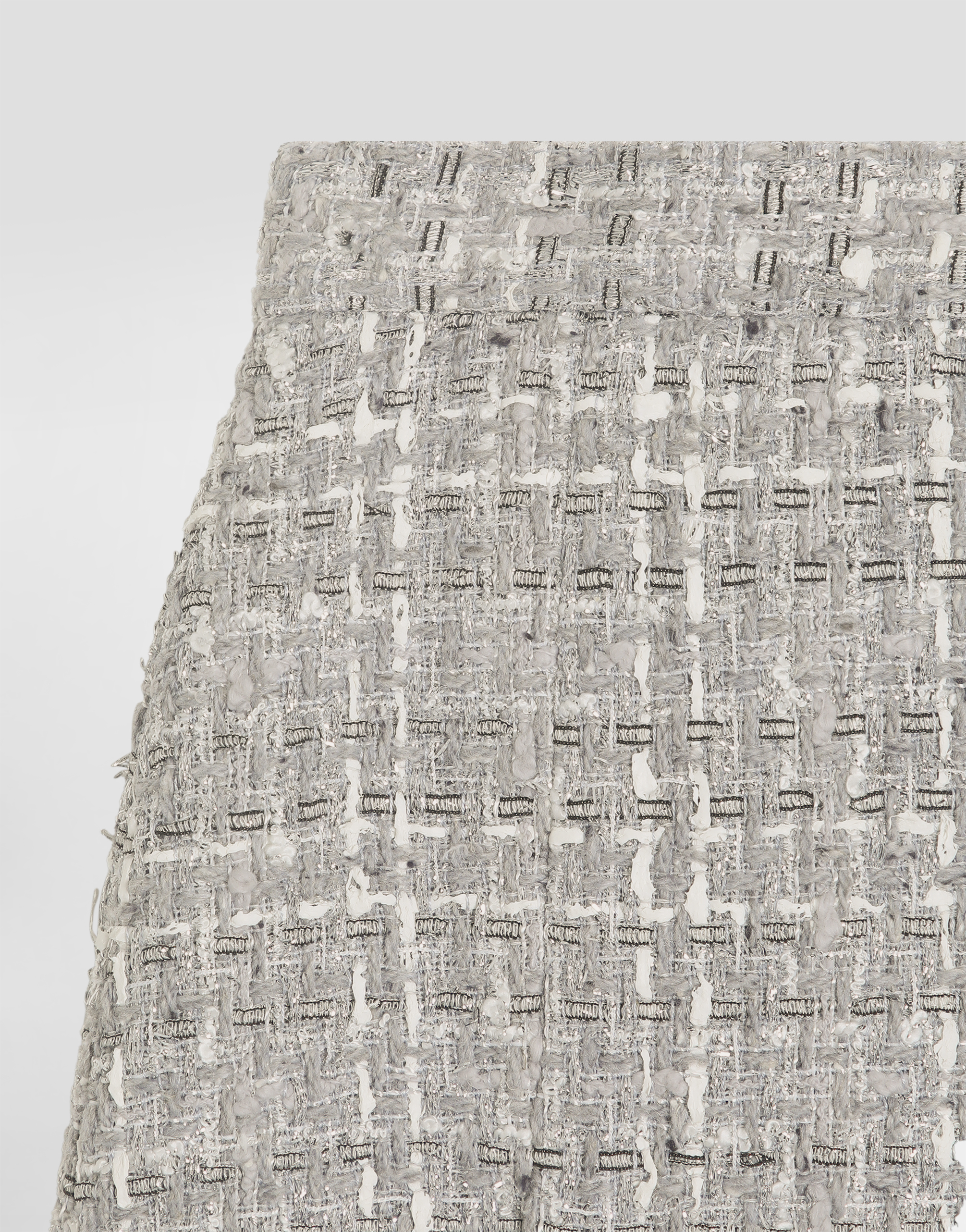 Dolce & Gabbana Lamé Bouclé Skirt With Decorative Buttons In Multicolor