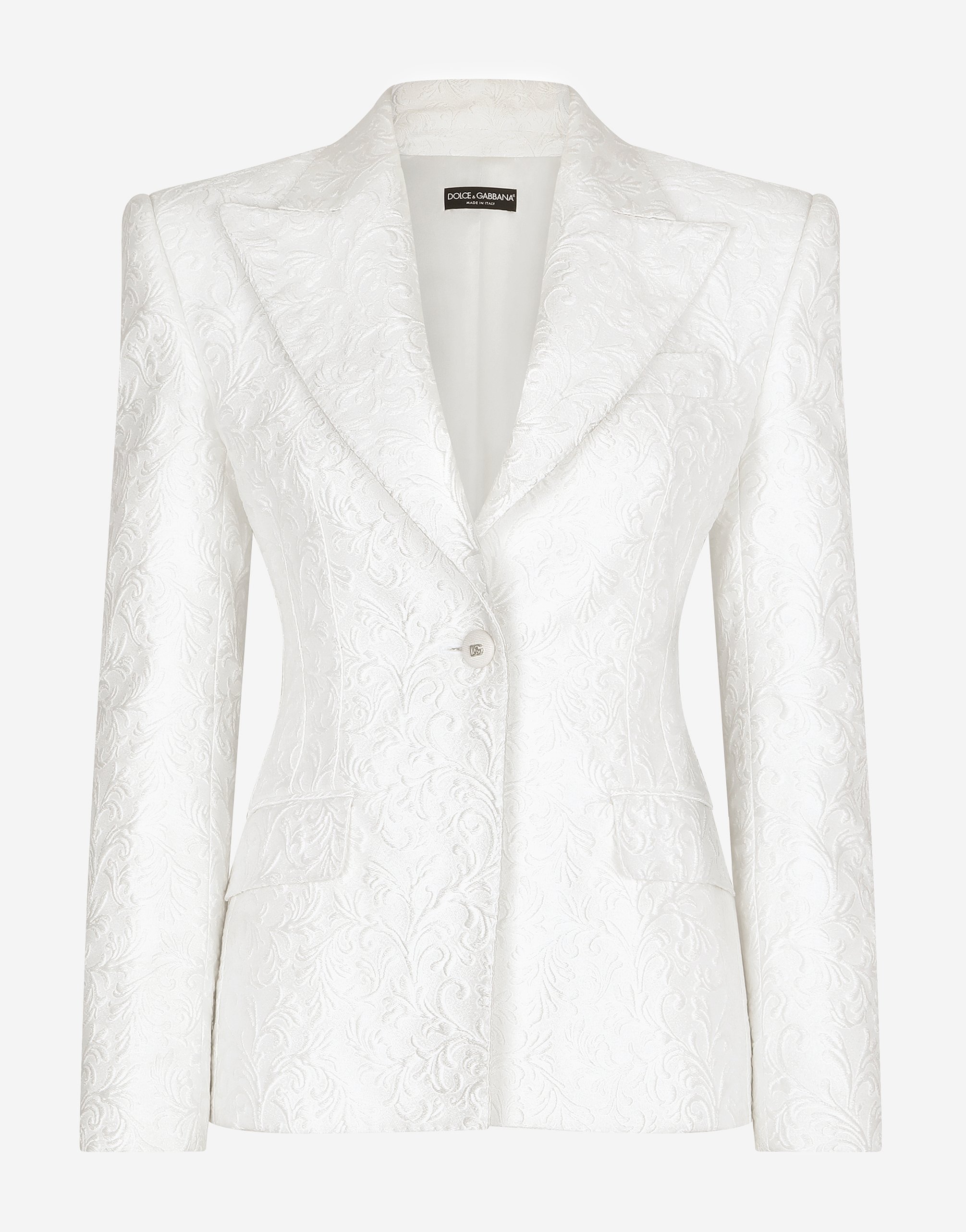 Dolce & Gabbana Brocade Turlington Blazer - Woman Blazers White Fabric