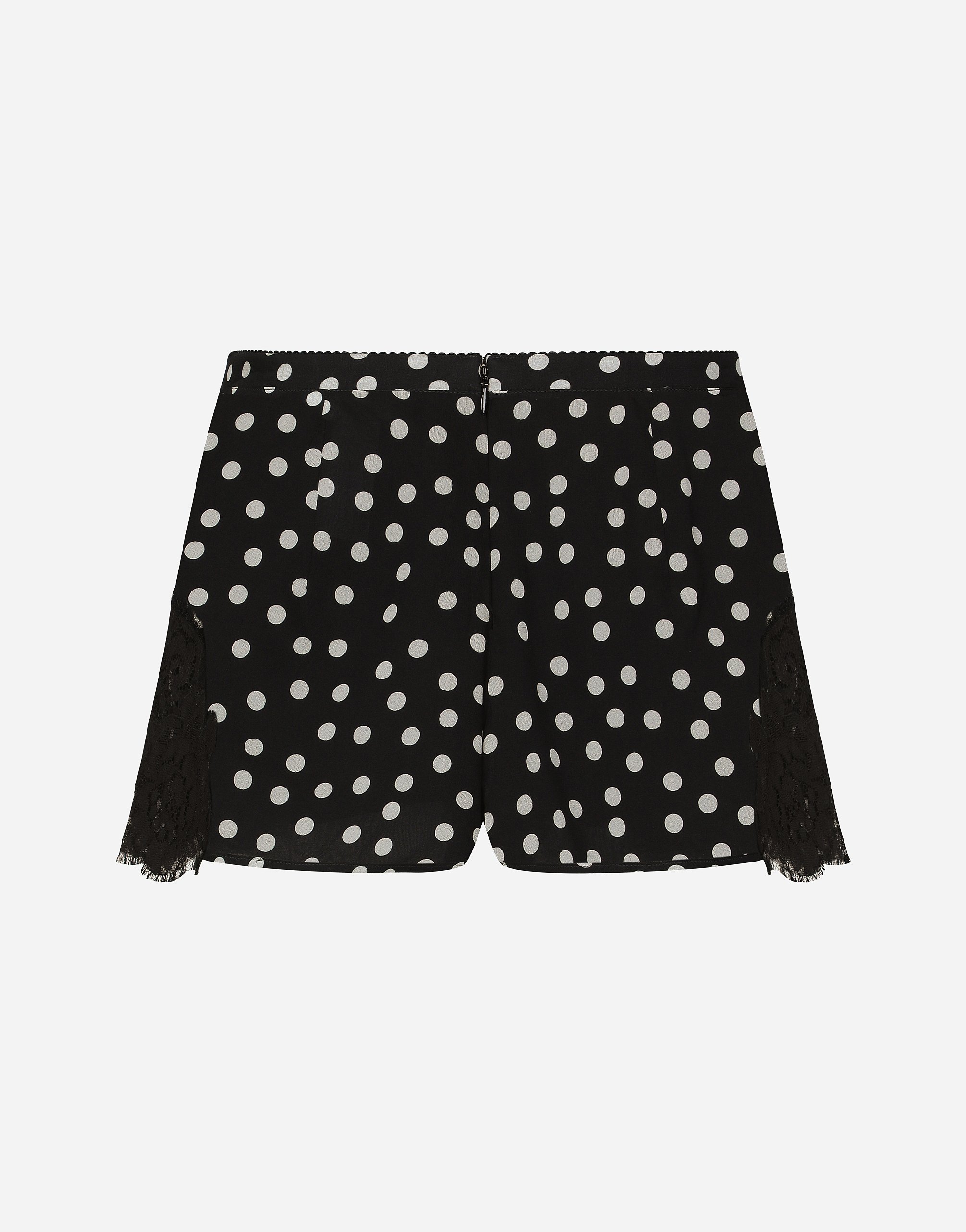 Dolce & Gabbana Polka-dot Silk-blend Shorts In プリ