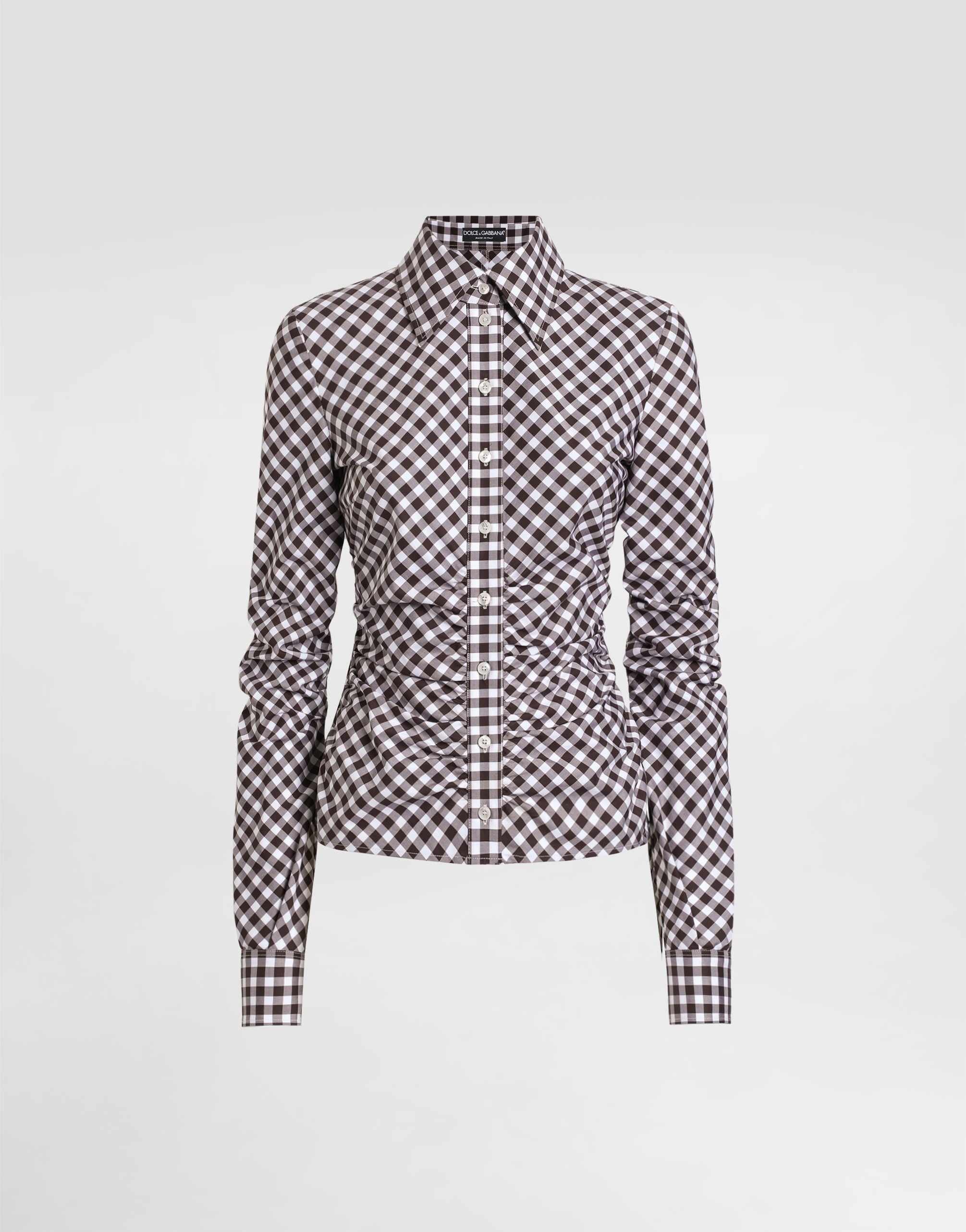Cotton twill check shirt
