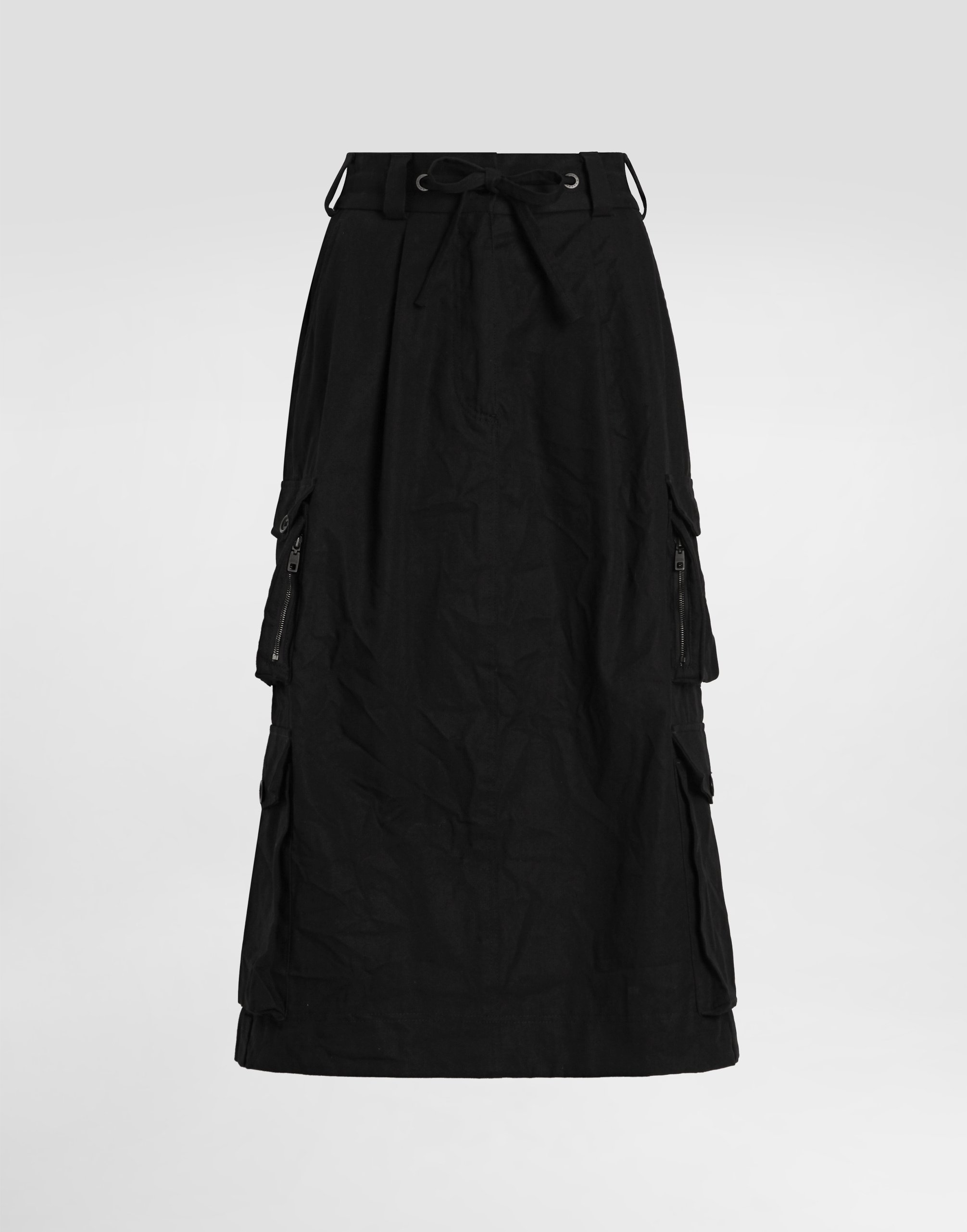 Dolce & Gabbana Cotton Cargo Skirt In Black