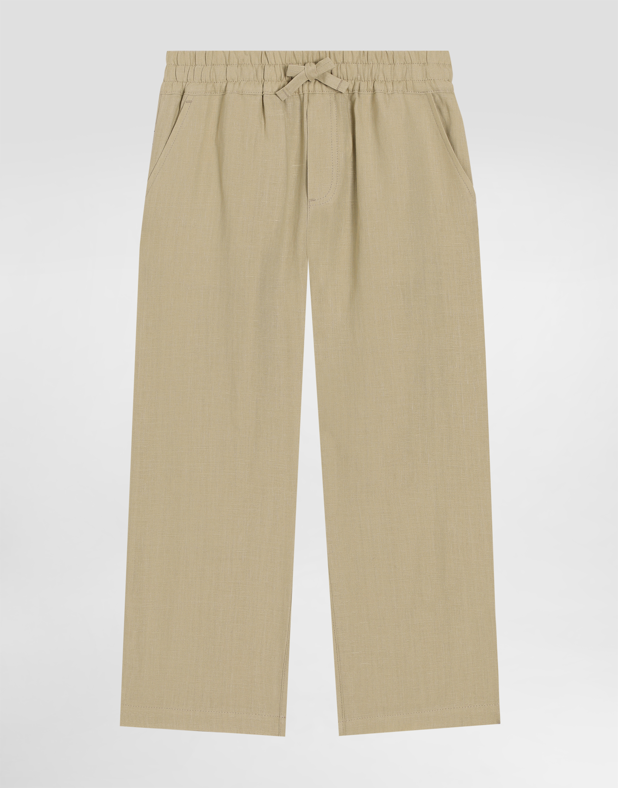 Dolce & Gabbana ★Brown & Beige チェックジョガーパンツ★2-6Y Linen trousers with DG logo embroidery in Beige for Boys