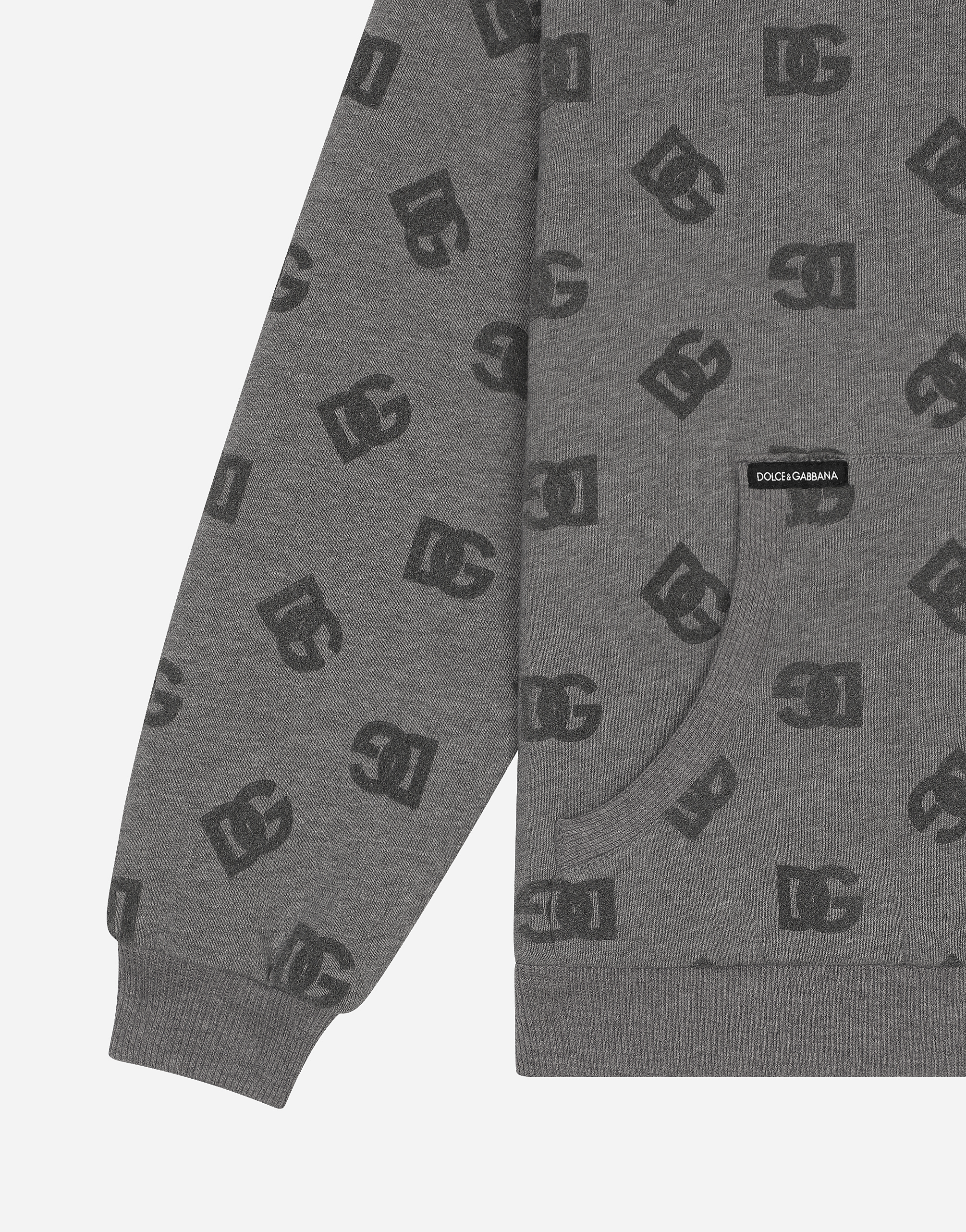 Dolce & Gabbana Cappuccio Con Zip In Gris