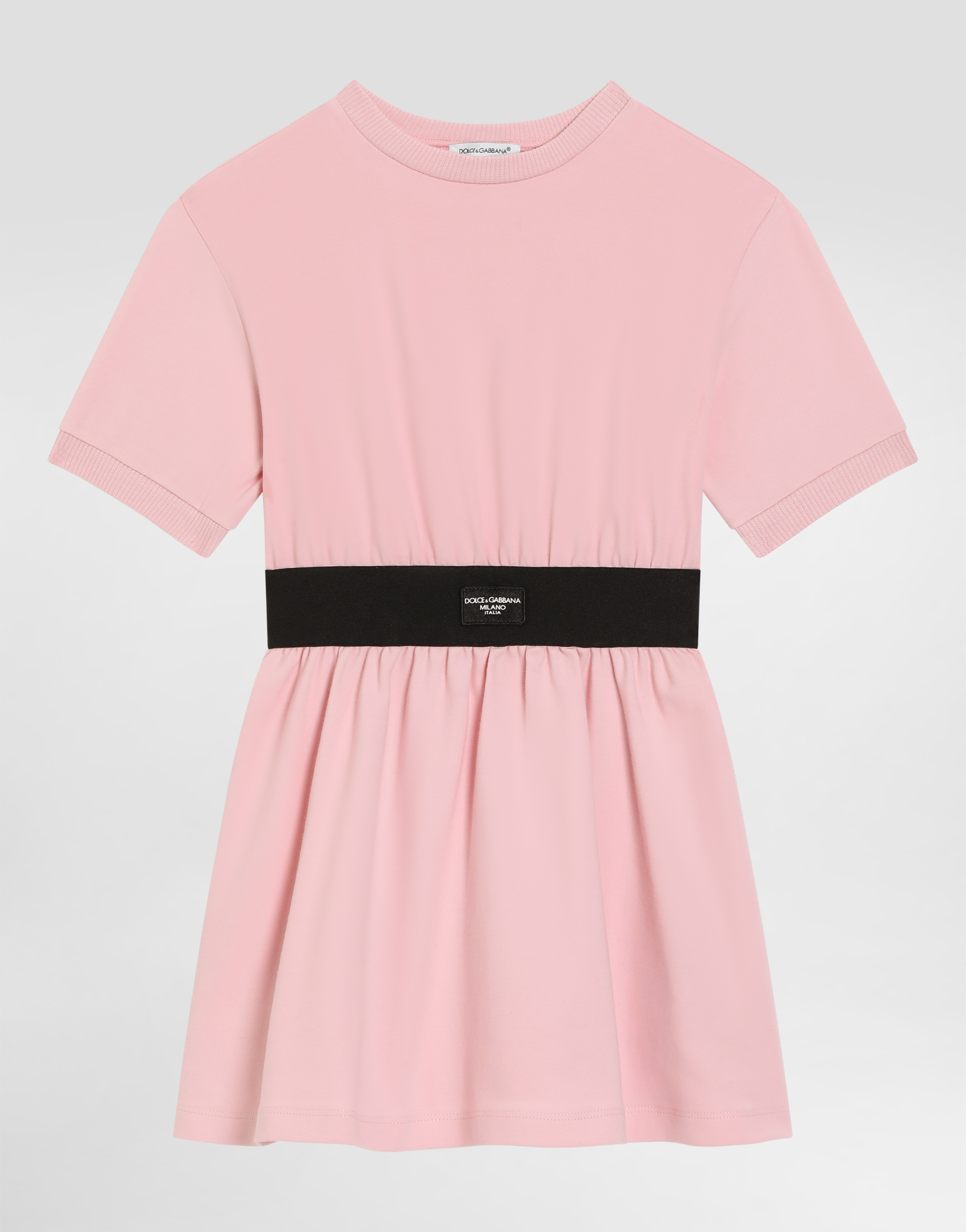 Dolce & Gabbana Teen Girls Pink Cotton Jersey Dress In ピンク