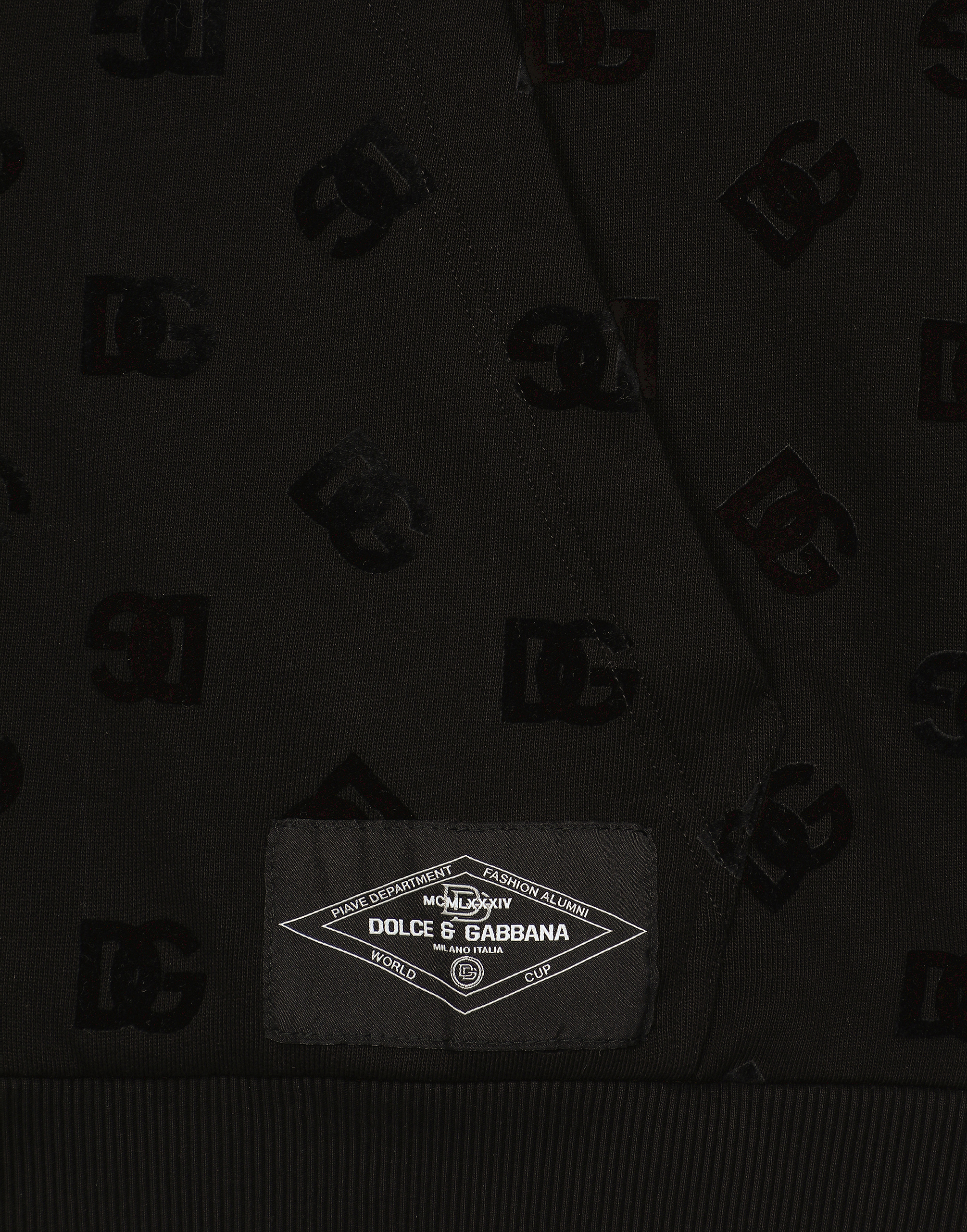 Zip-up hoodie with all-over DG print