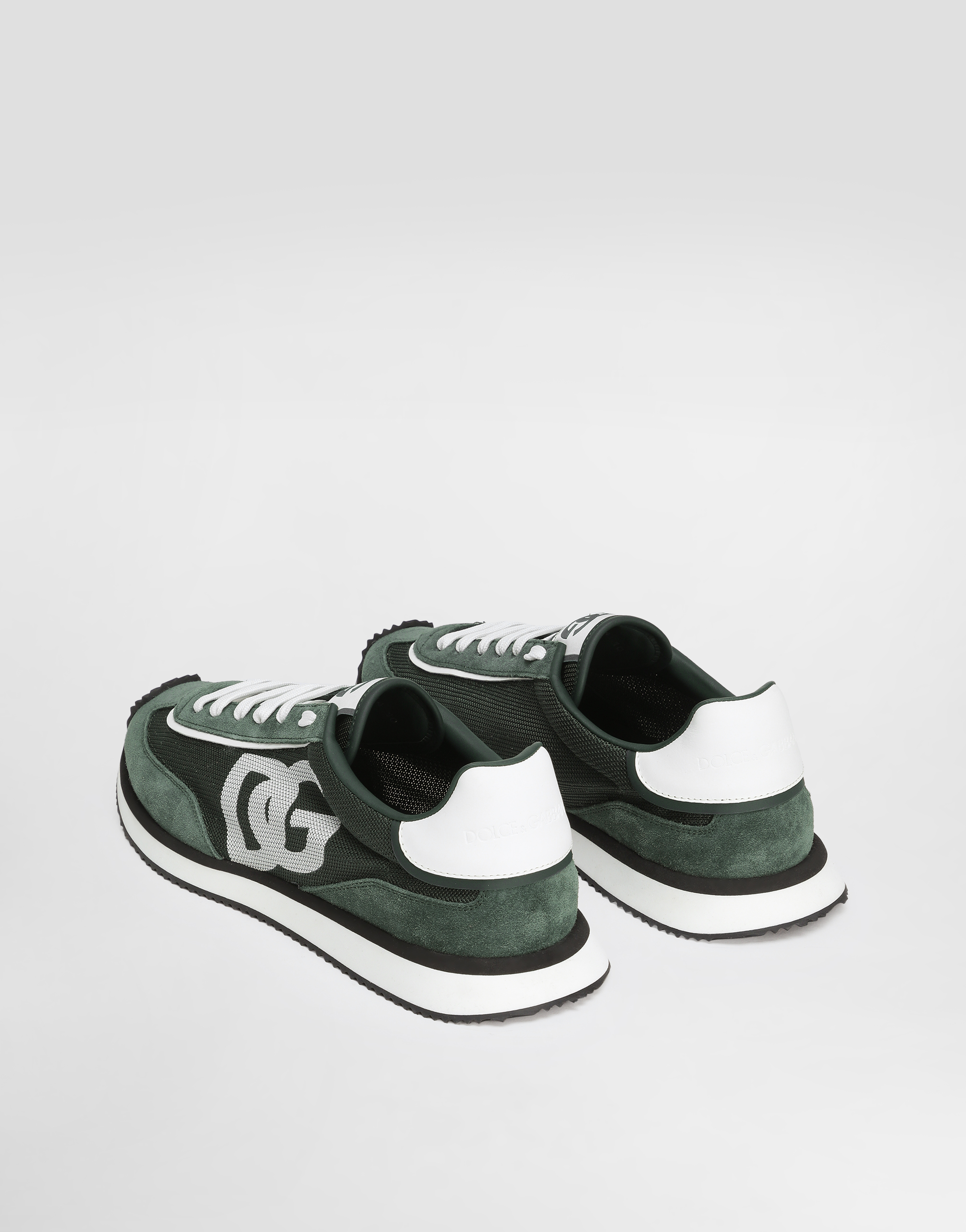 Dolce & Gabbana Multicolor Suede And Mesh Dg Aria Sneakers In Green