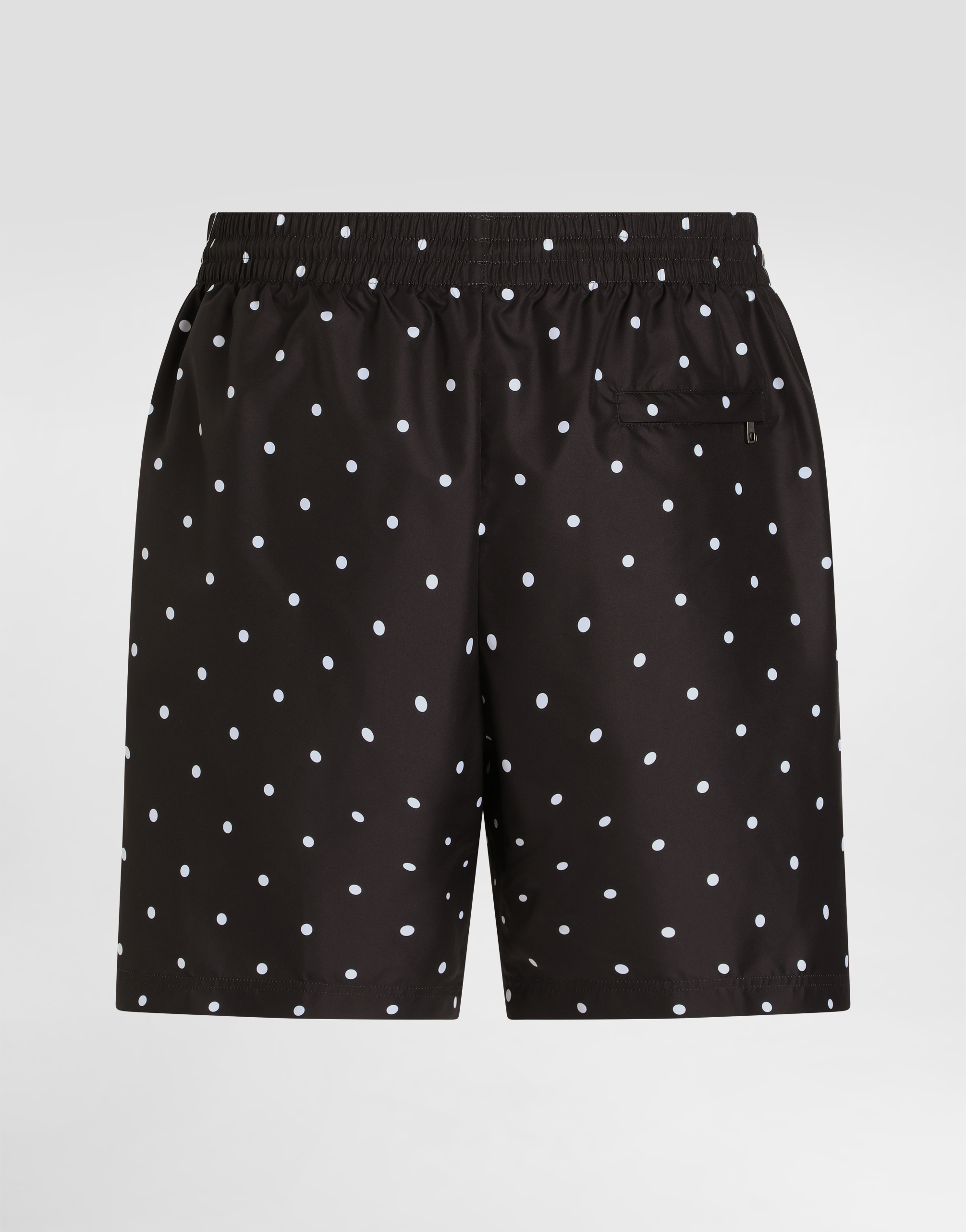 Dolce & Gabbana Mid-rise Swim Trunks With Polka-dot Print In Print