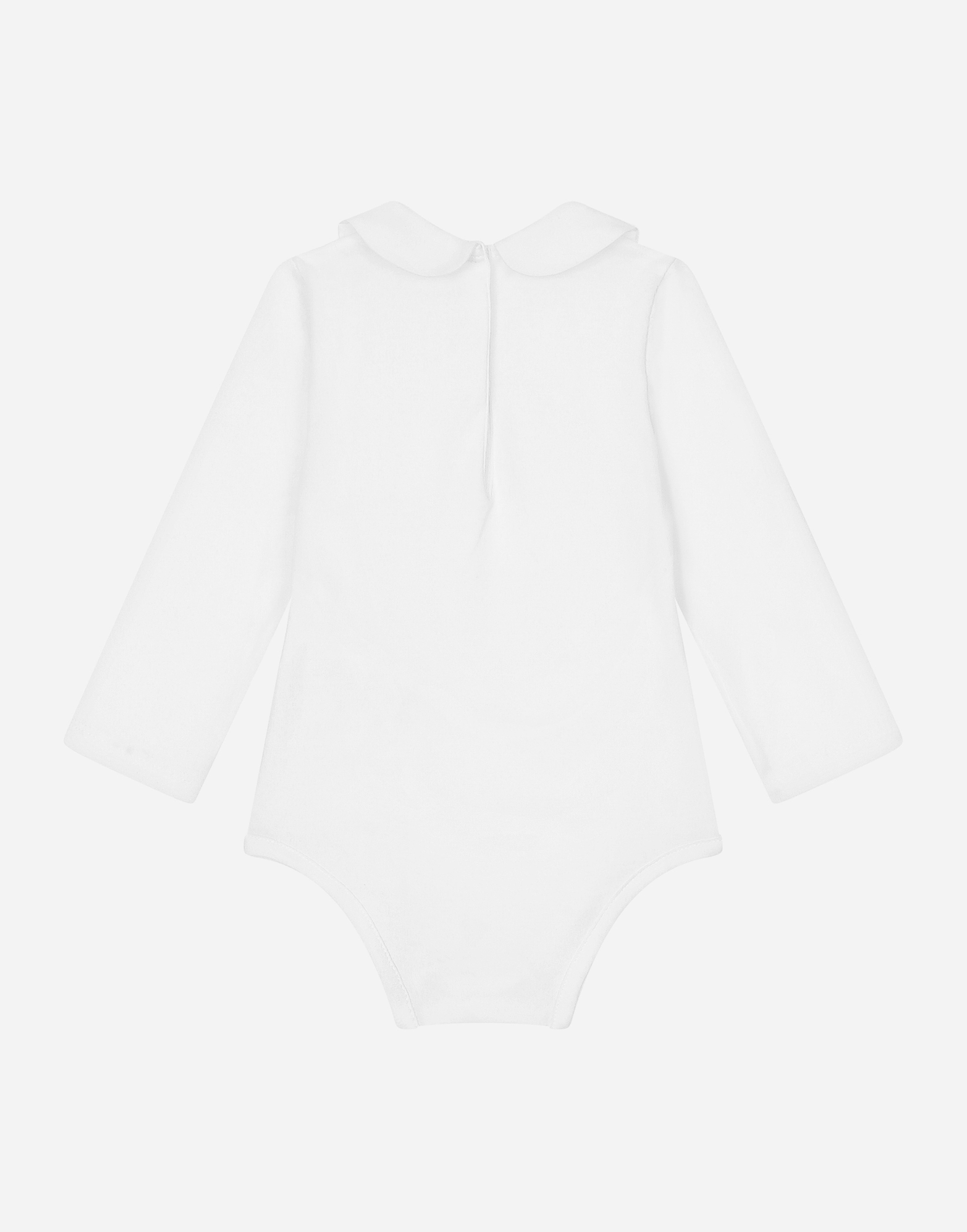 DOLCE & GABBANA LONG-SLEEVED BABYGROW WITH EMBROIDERED COLLAR