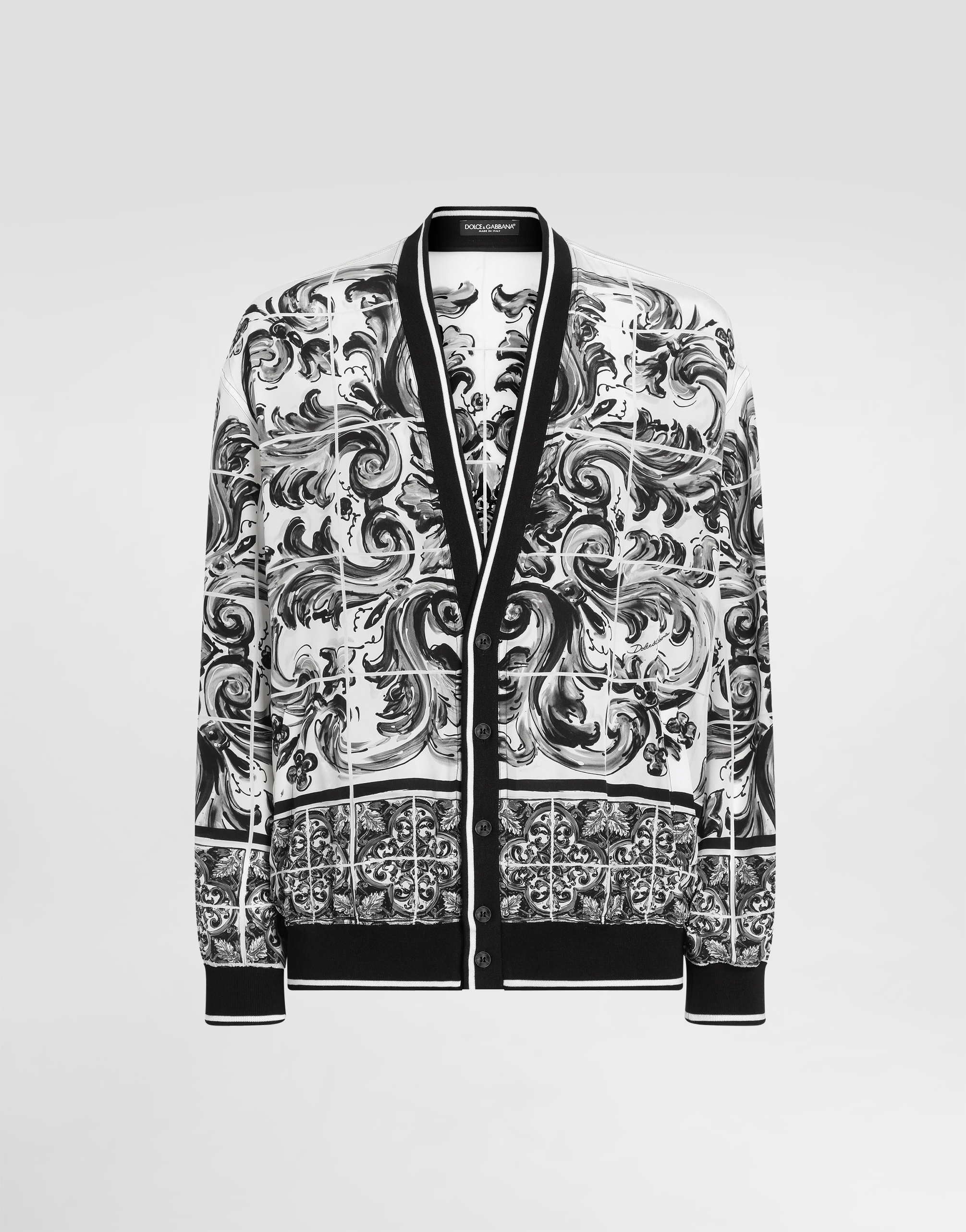 Dolce & Gabbana Majolica-print Silk Jacket - Man Coats And Jackets Multicolor