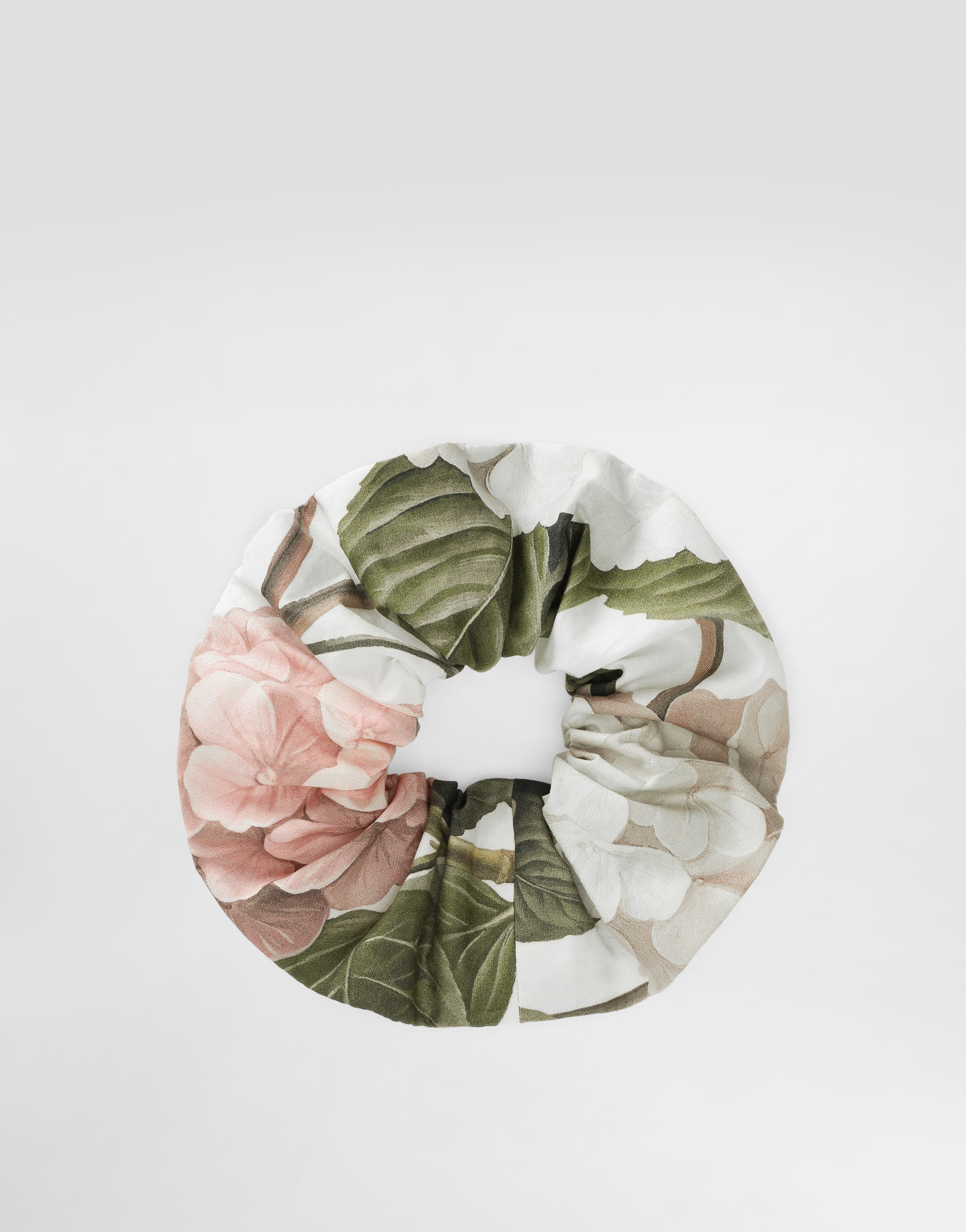Dolce & Gabbana Hydrangea-print Poplin Scrunchie In Multi