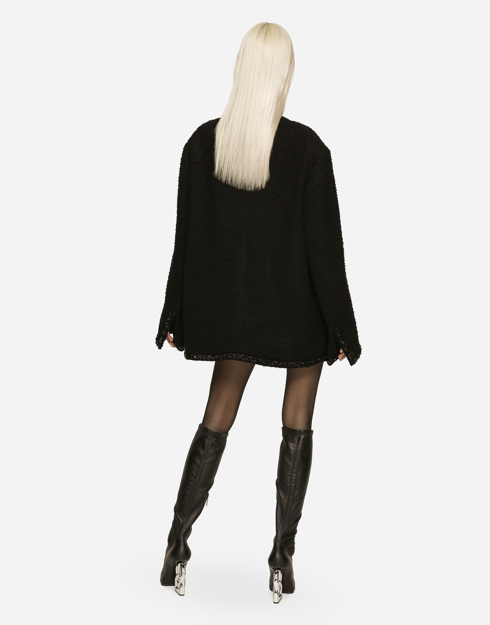 Single-breasted bouclé jacket