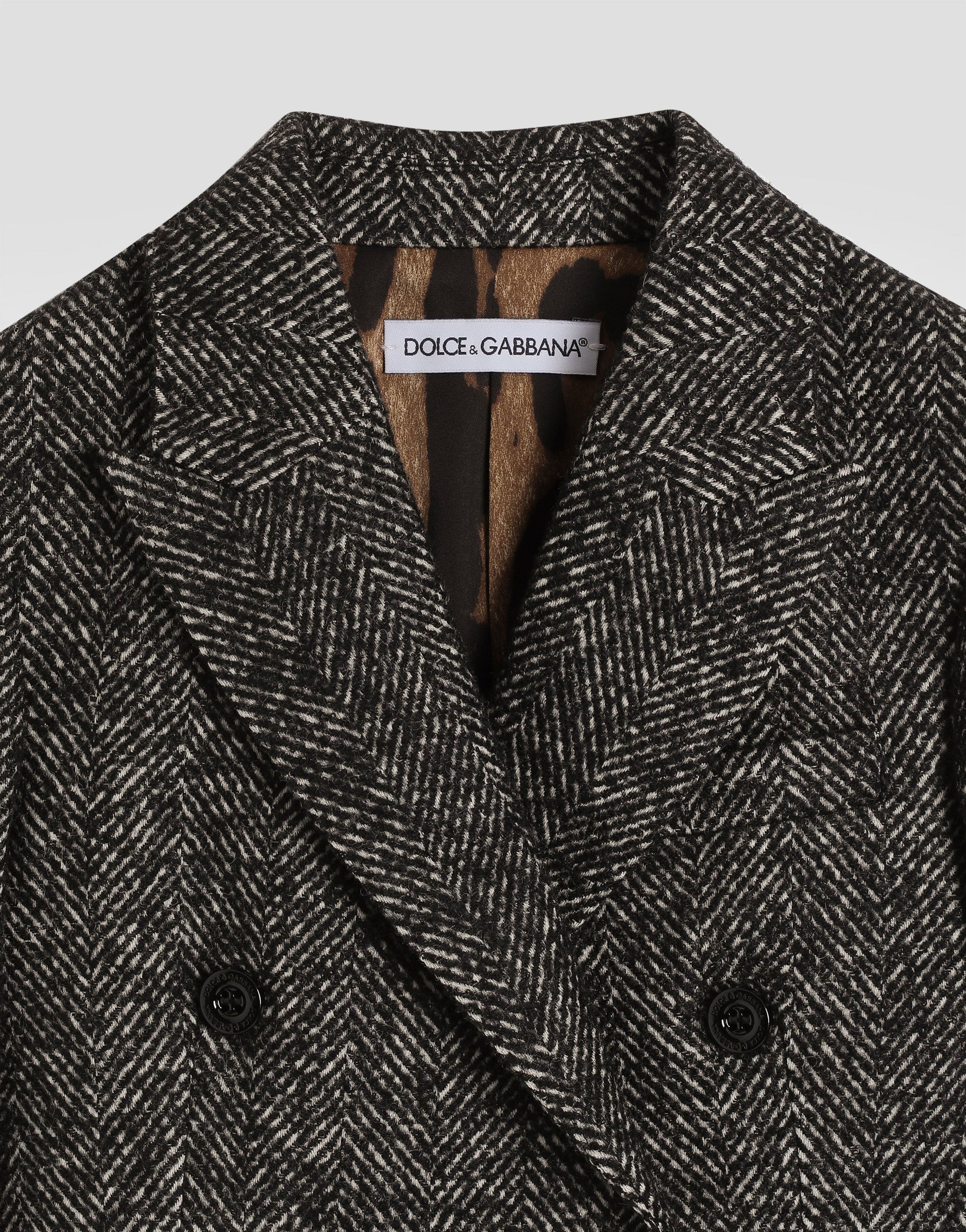 Double-breasted jacket wool blend chevron