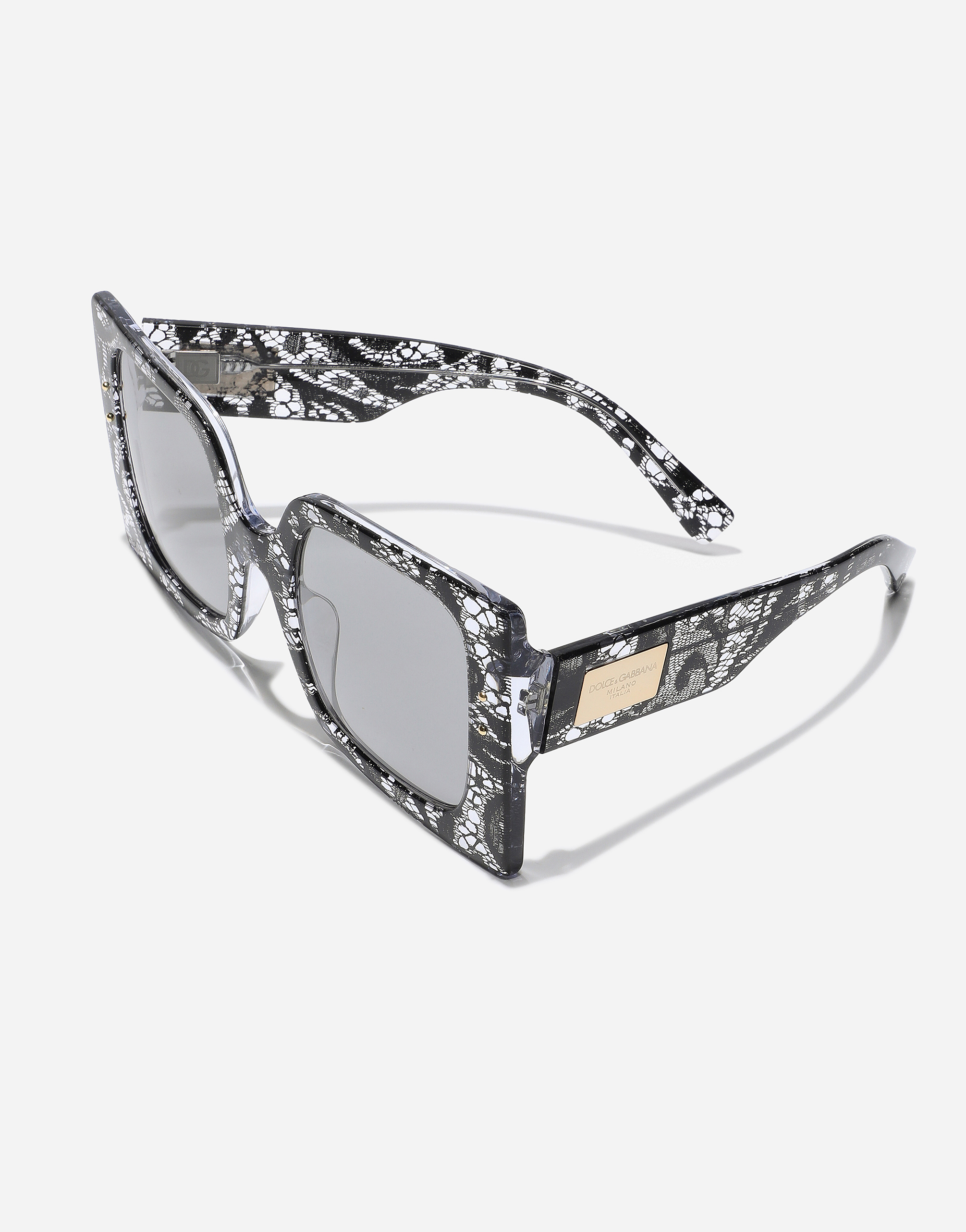 Dolce & Gabbana Square-frame Sunglasses In Black Lace