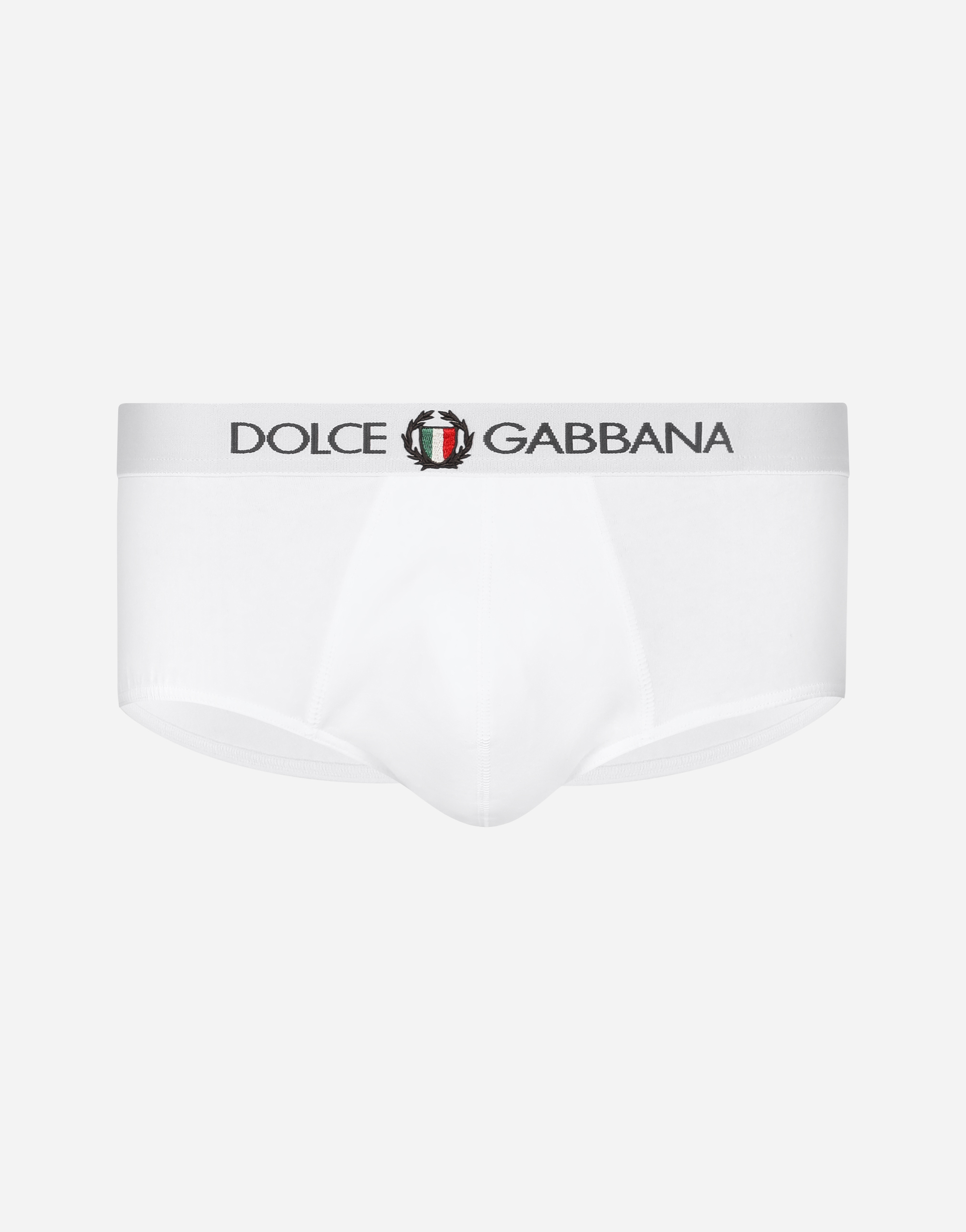 Dolce & Gabbana Elastic Waist Logo Briefs In White