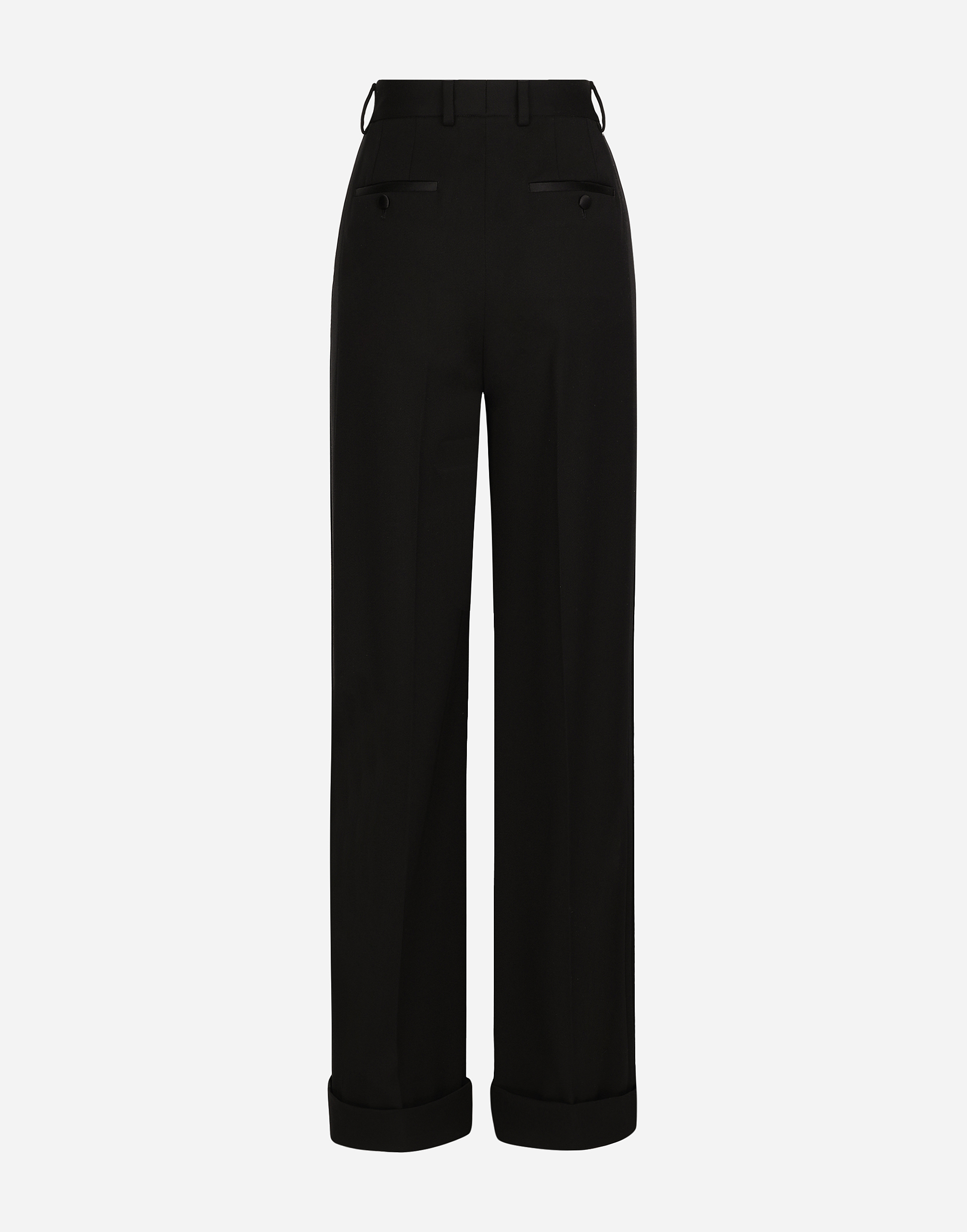Dolce & Gabbana High-waisted Wool Gabardine Cigarette Pants In ブラック