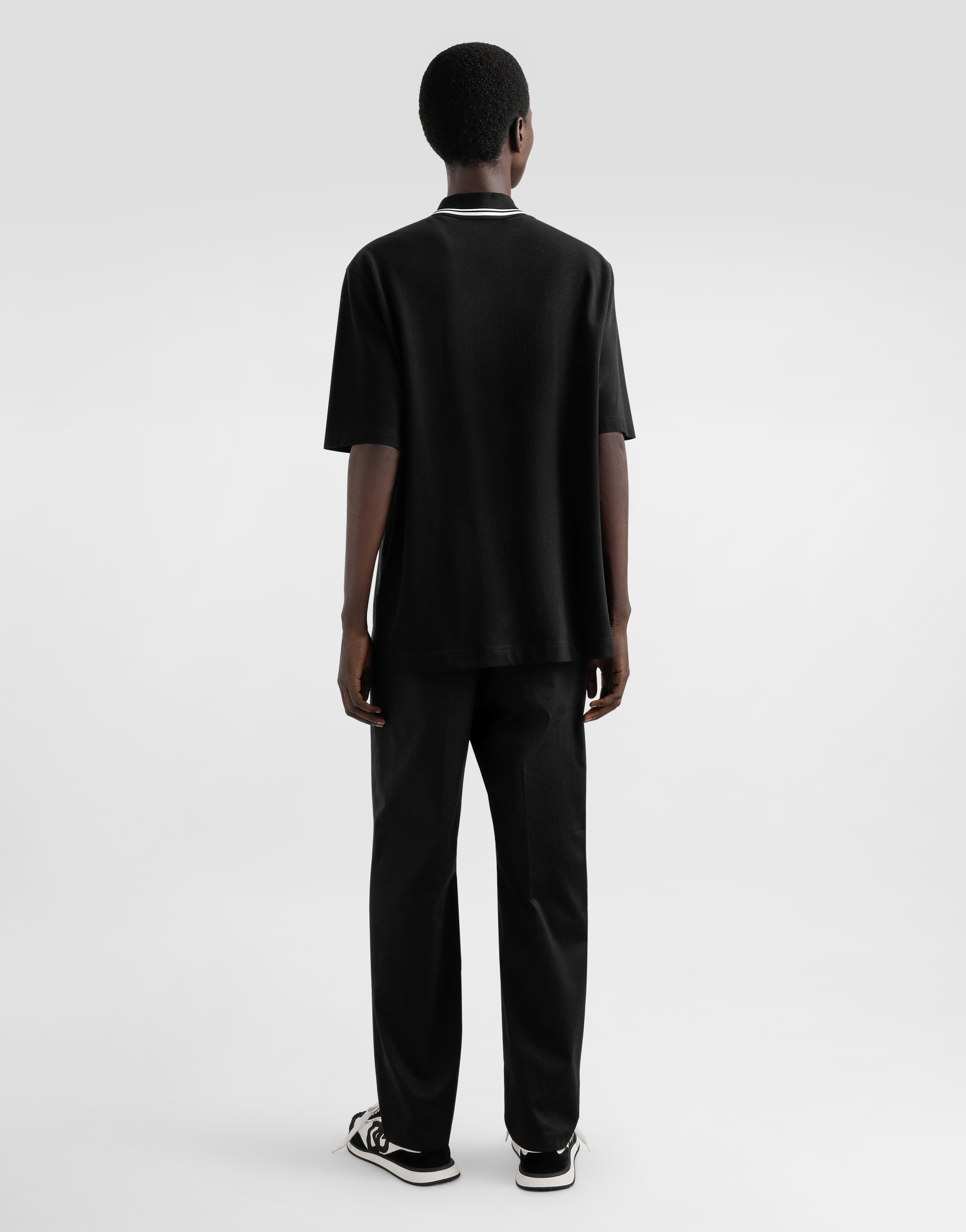 Cotton polo-shirt with bandanna-print details