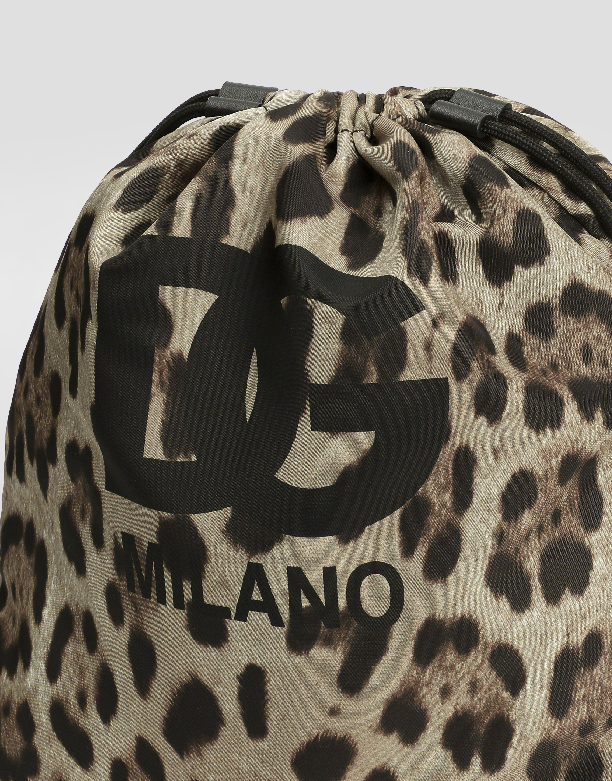 Dolce & Gabbana Leopard-print Logo Backpack In Brown