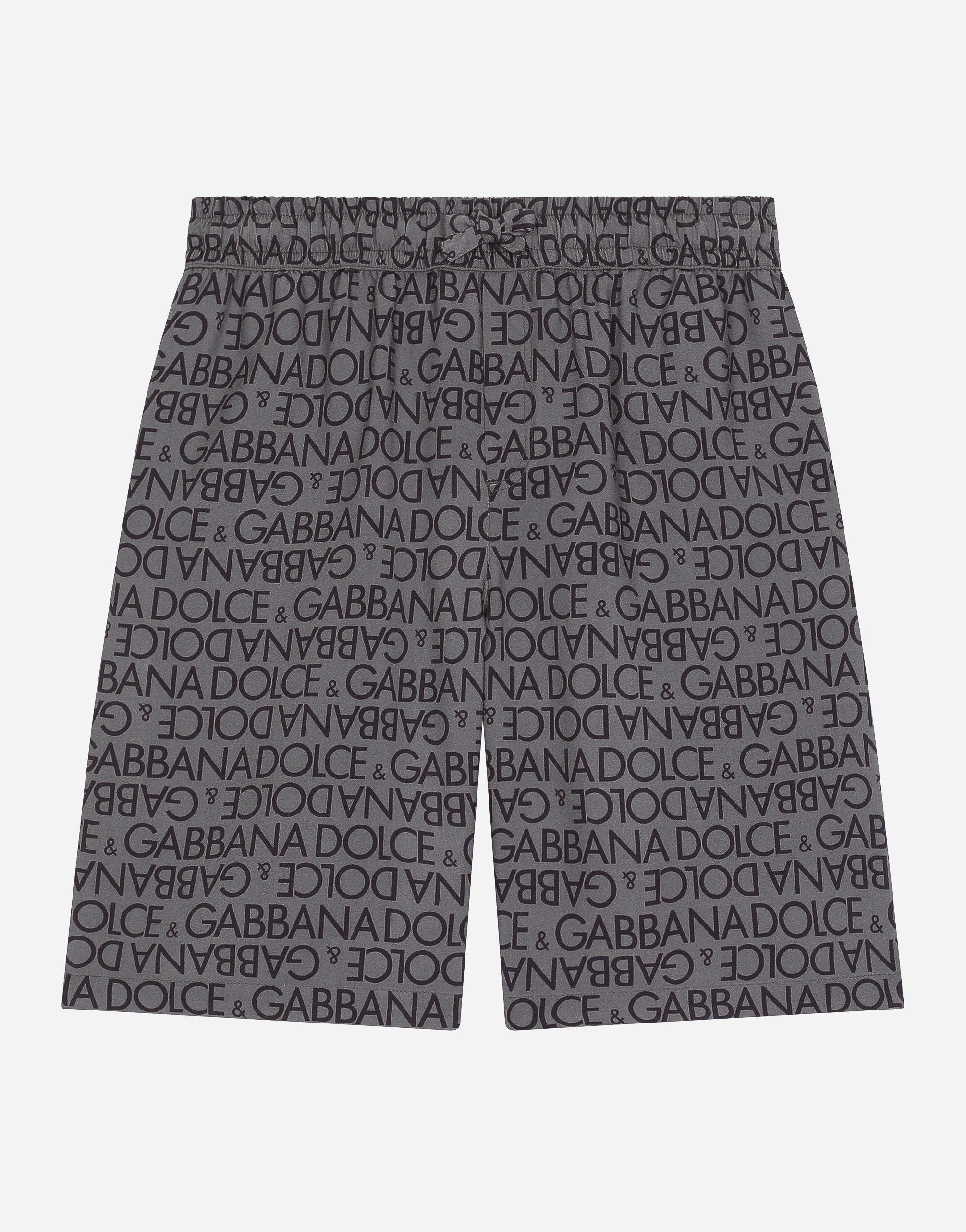 Dolce & Gabbana Logo-print Knee-length Shorts In Grey