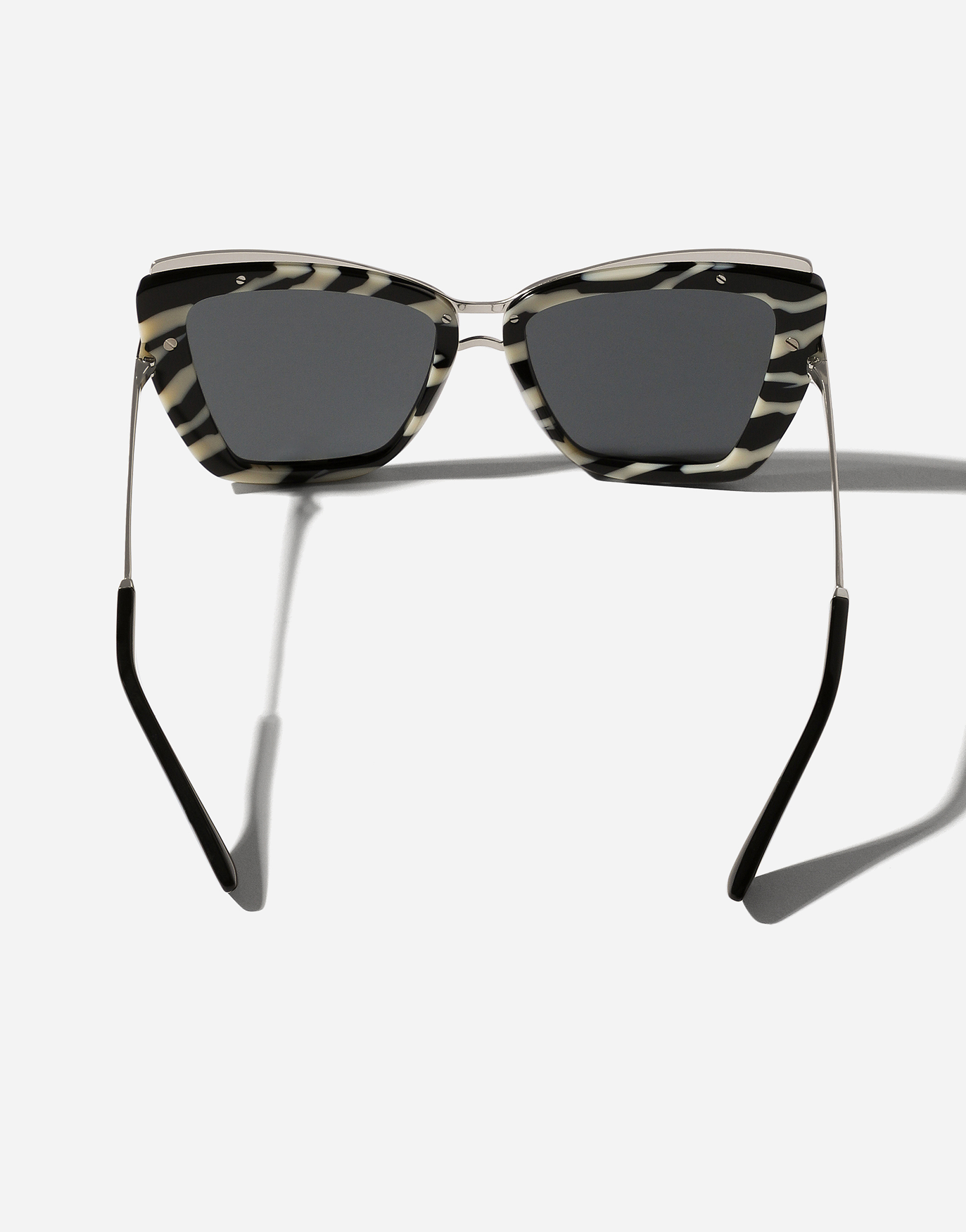 Dolce & Gabbana Metal Print Sunglasses In Black On Zebra