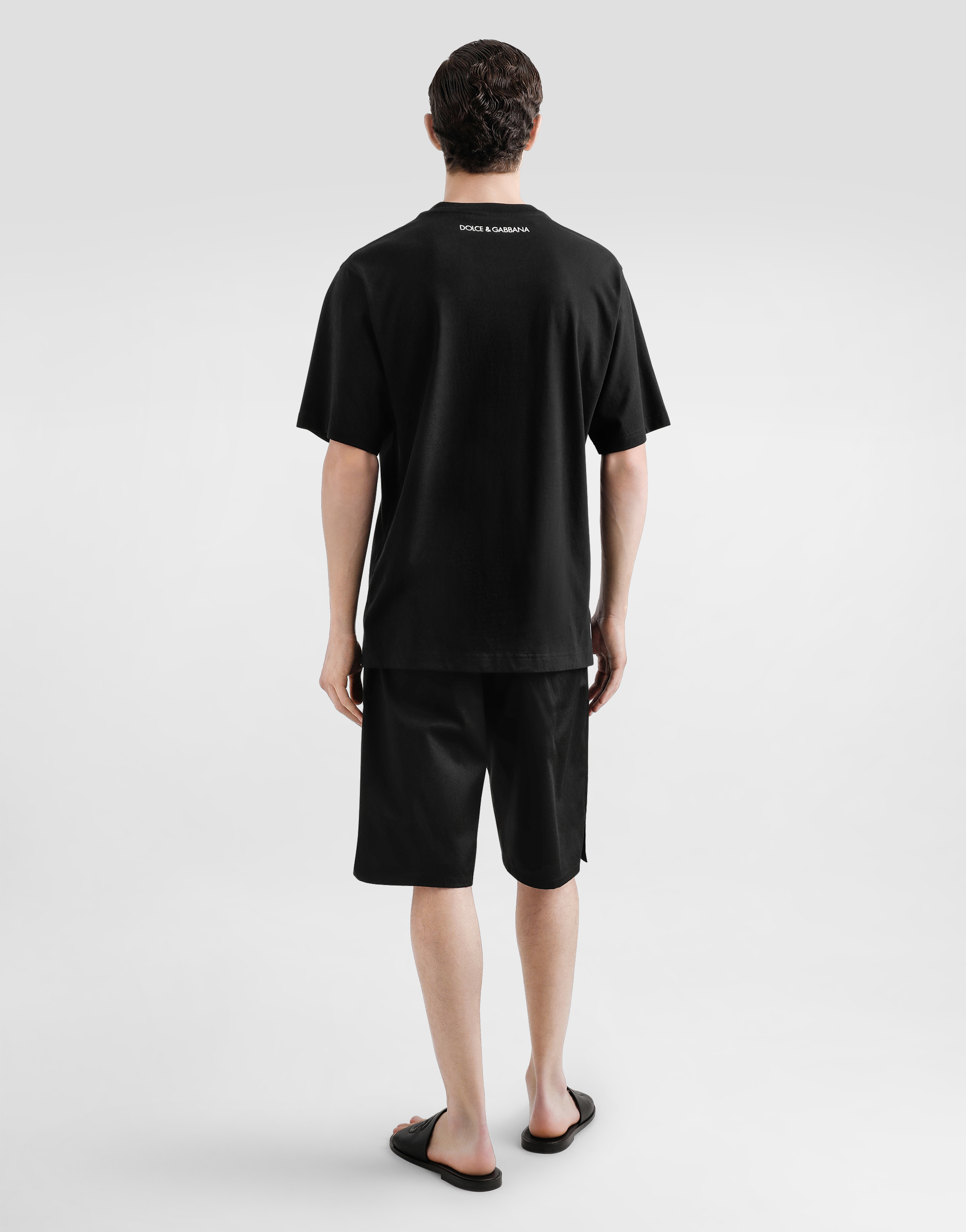 Dolce & Gabbana Logo Print T-shirt In Black