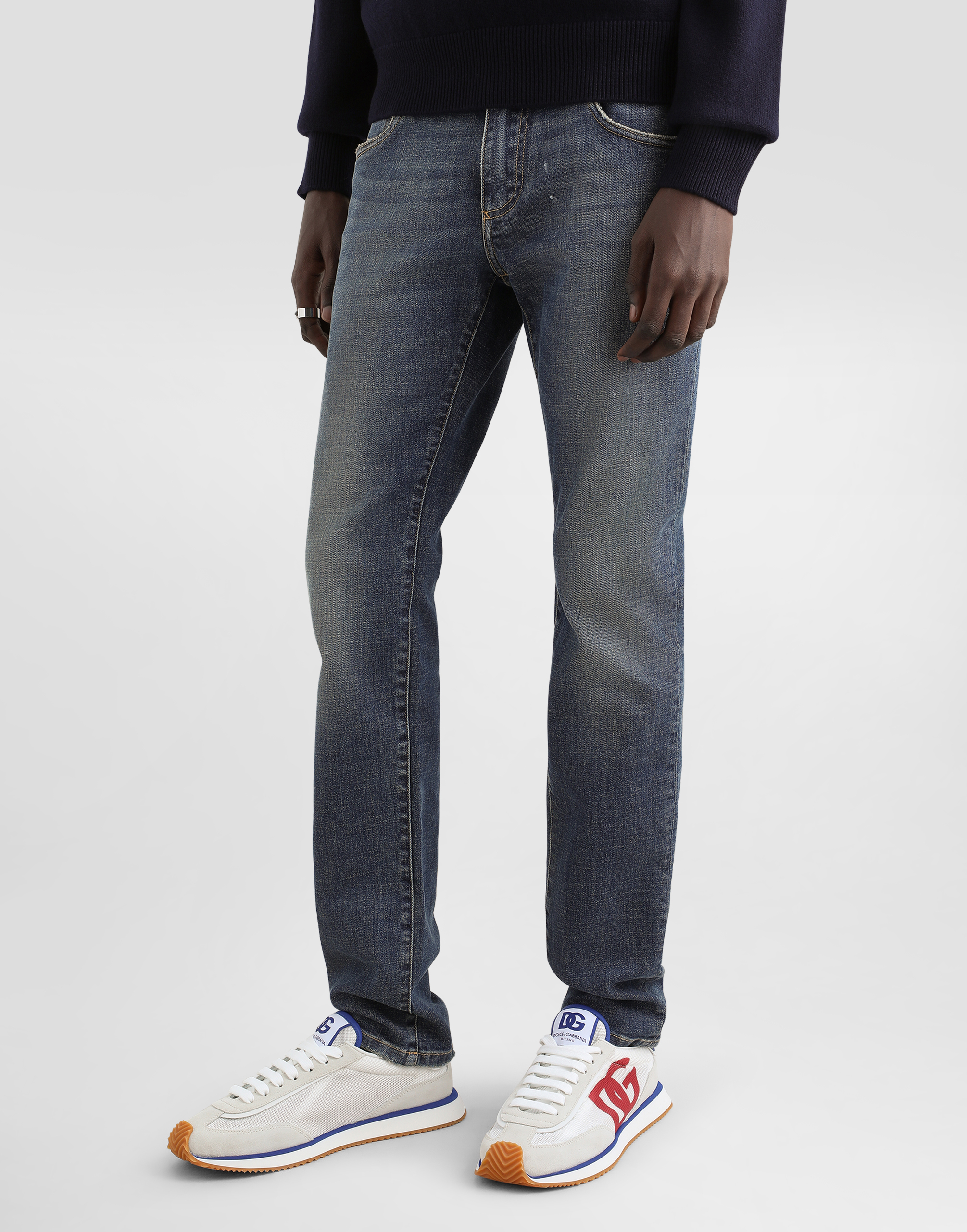 Light blue wash skinny stretch jeans