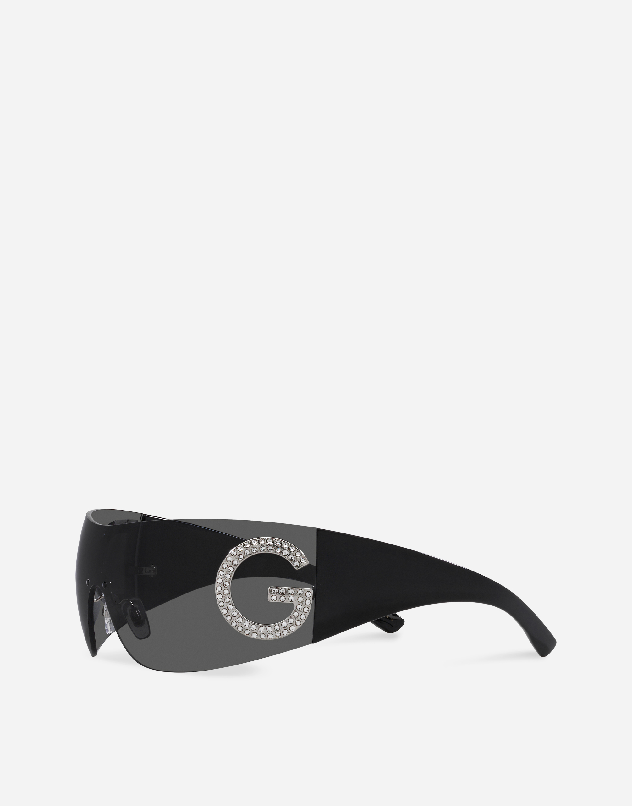 Dolce & Gabbana Re-edition Shield-frame Sunglasses In Black
