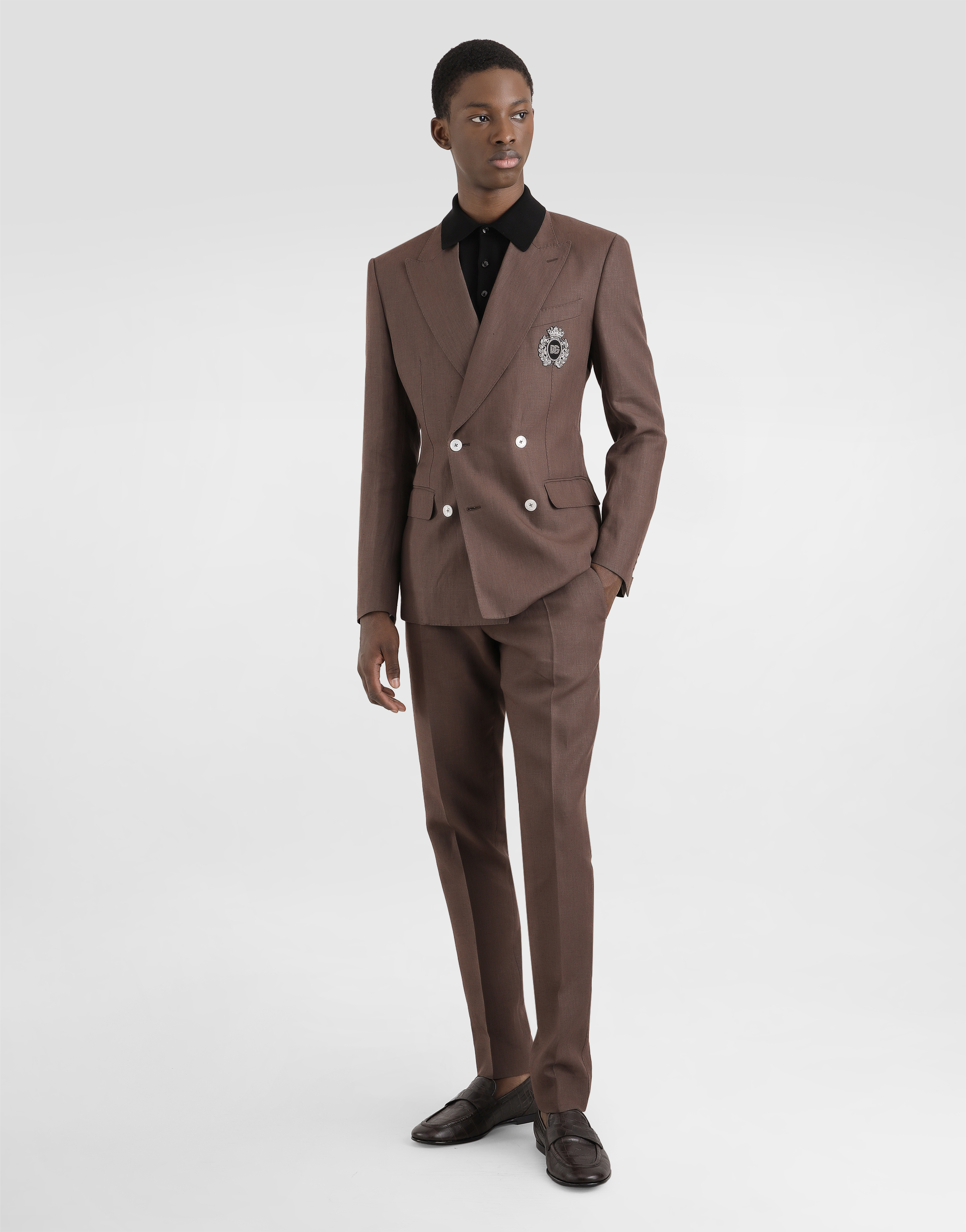 Silk polo-shirt with logo embroidery