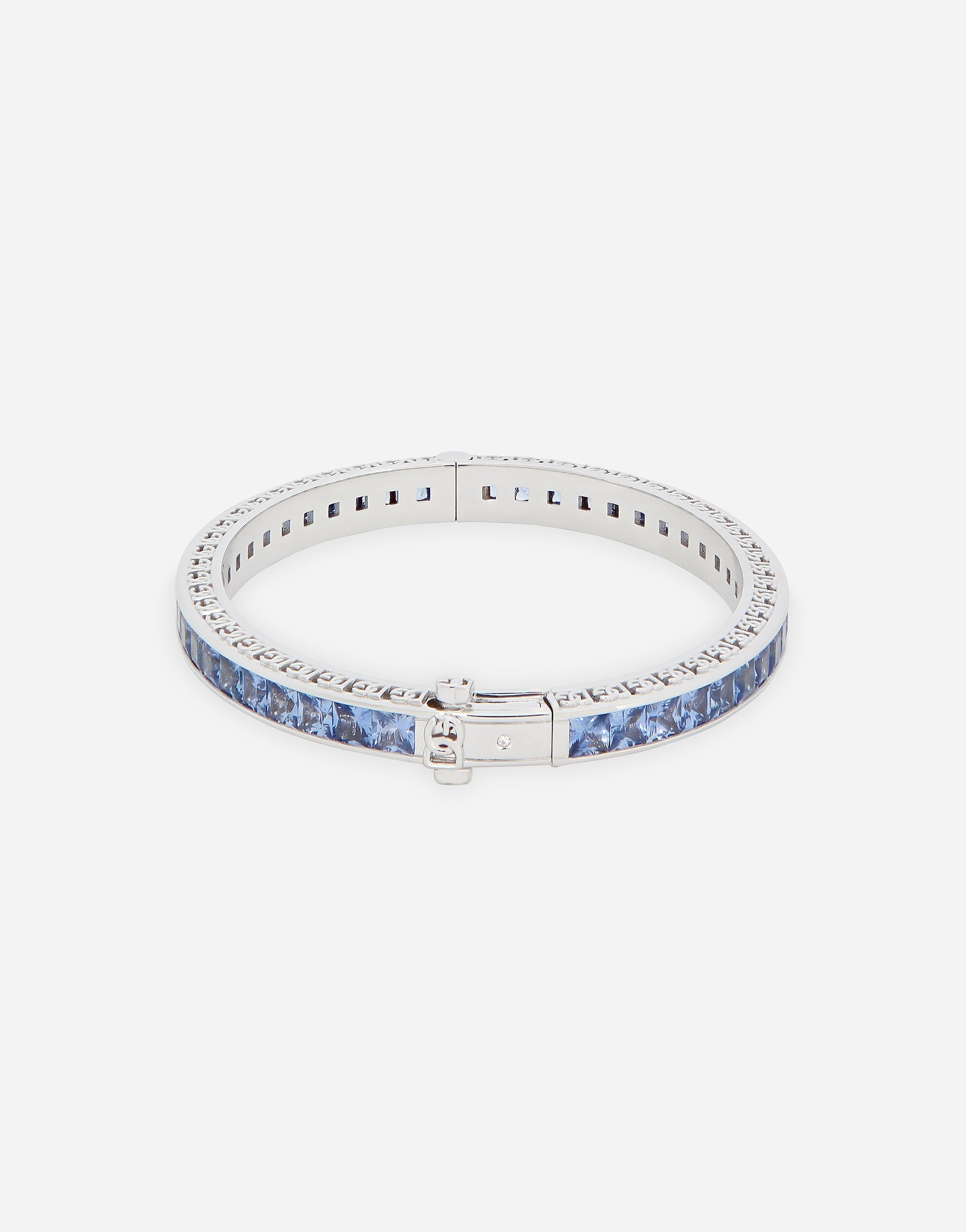 Shop Dolce & Gabbana Anna Bracelet In White Gold 18kt With Blue Sapphires