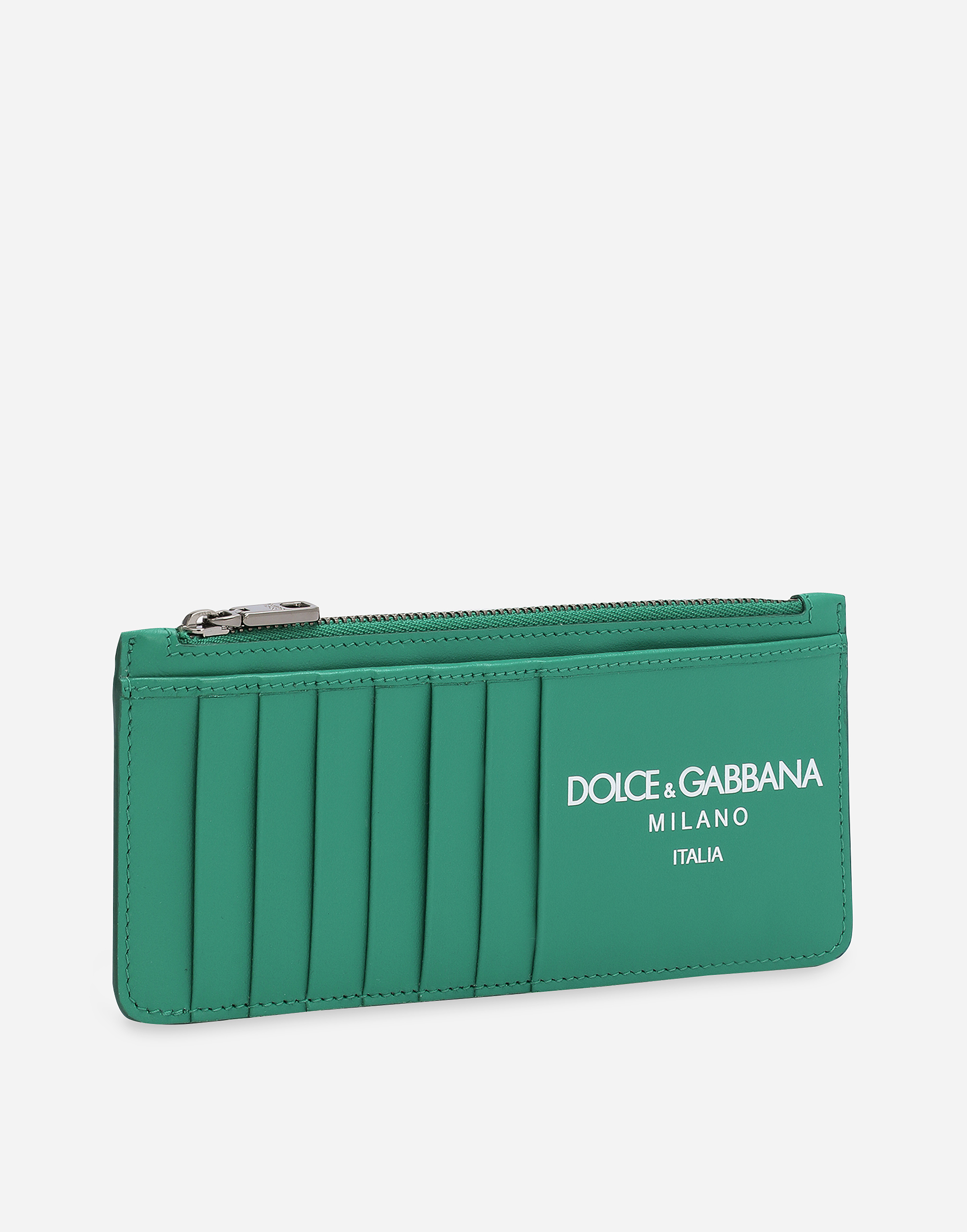 DOLCE & GABBANA VERTICAL CALFSKIN CARD HOLDER WITH LOGO
