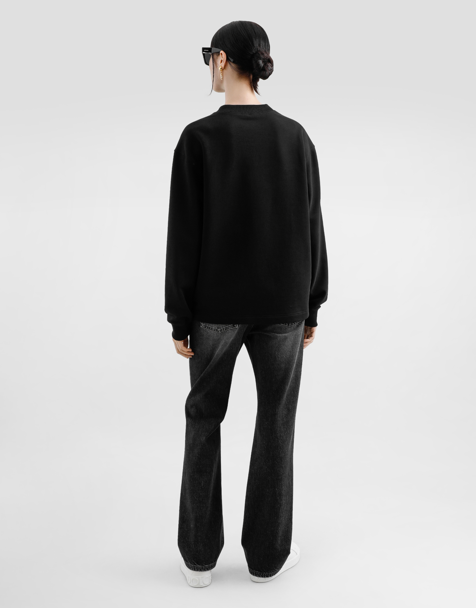DOLCE & GABBANA JERSEY SWEATSHIRT WITH DG EMBROIDERY