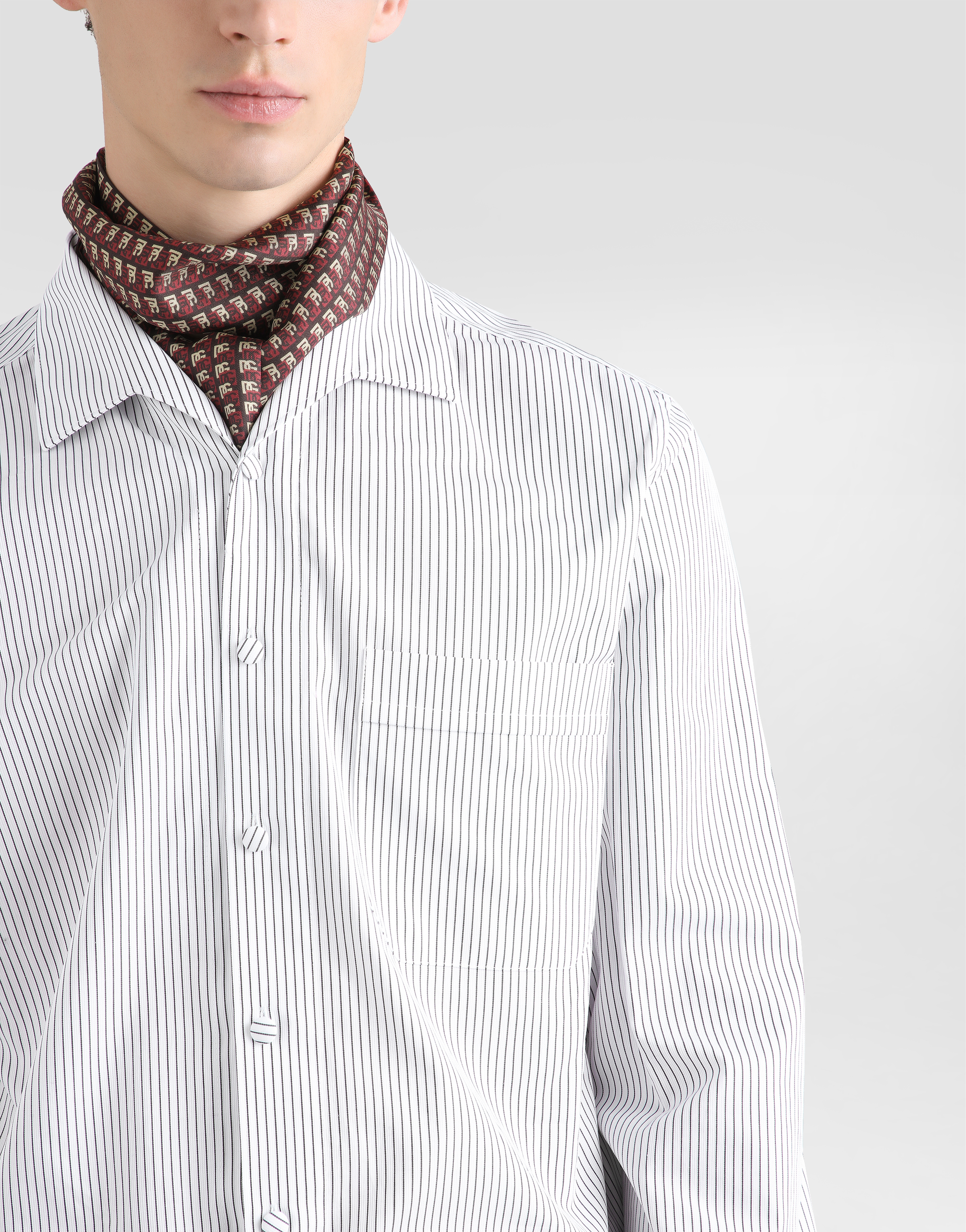 Striped poplin martini shirt